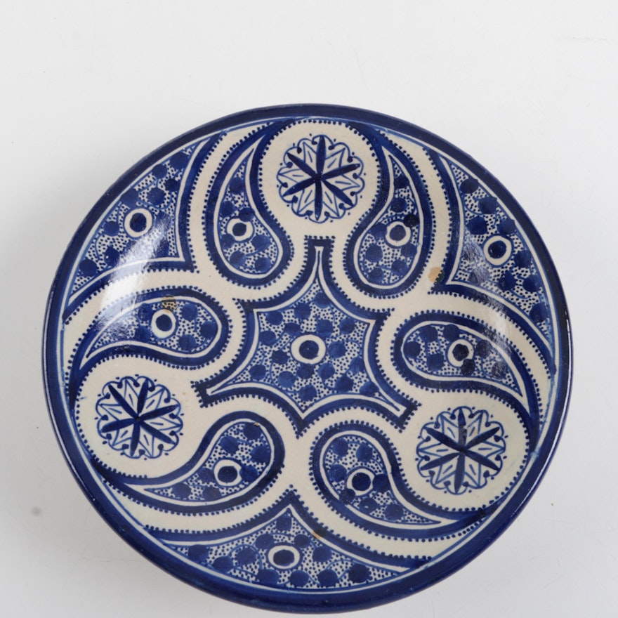 Decorative Hand-Painted Stoneware Bowl