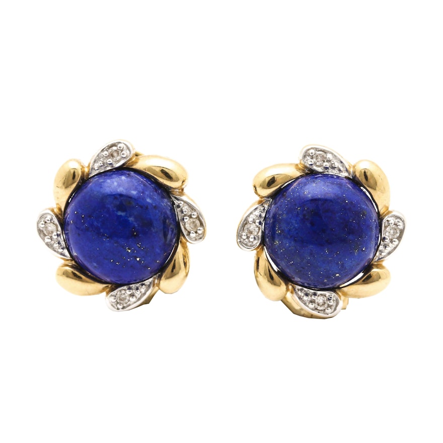 Le Vian 14K Yellow Gold Lapis Lazuli and Diamond Earrings