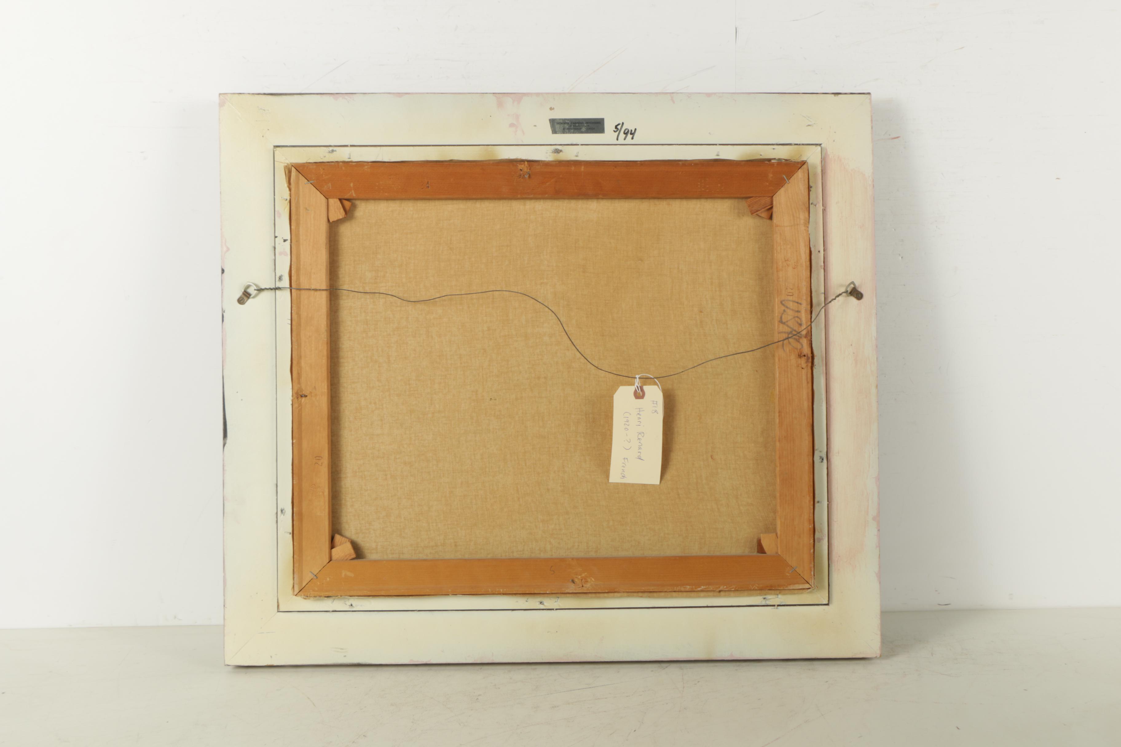 Henri Renard Oil Painting on Canvas of Paris Street Scene