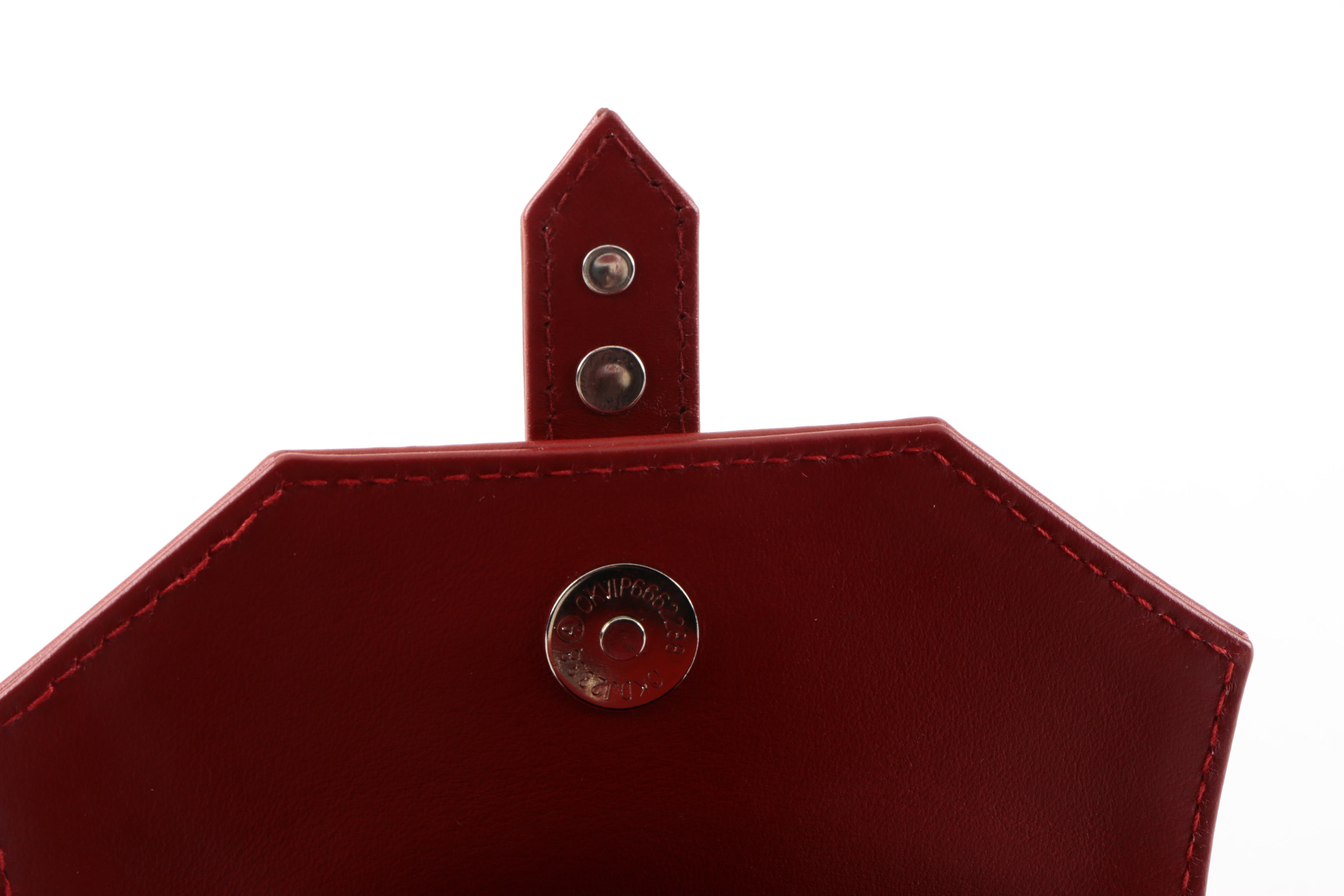 OKHTEIN Mini Studded Red Leather Crossbody Handbag