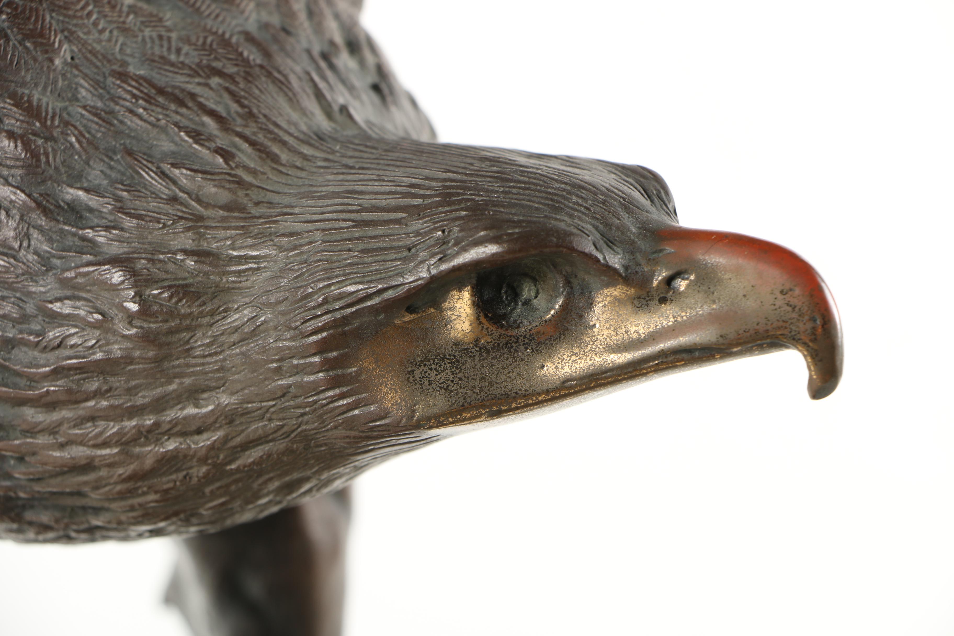 Recast Bronze Sculpture After Jules Moigniez Eagle