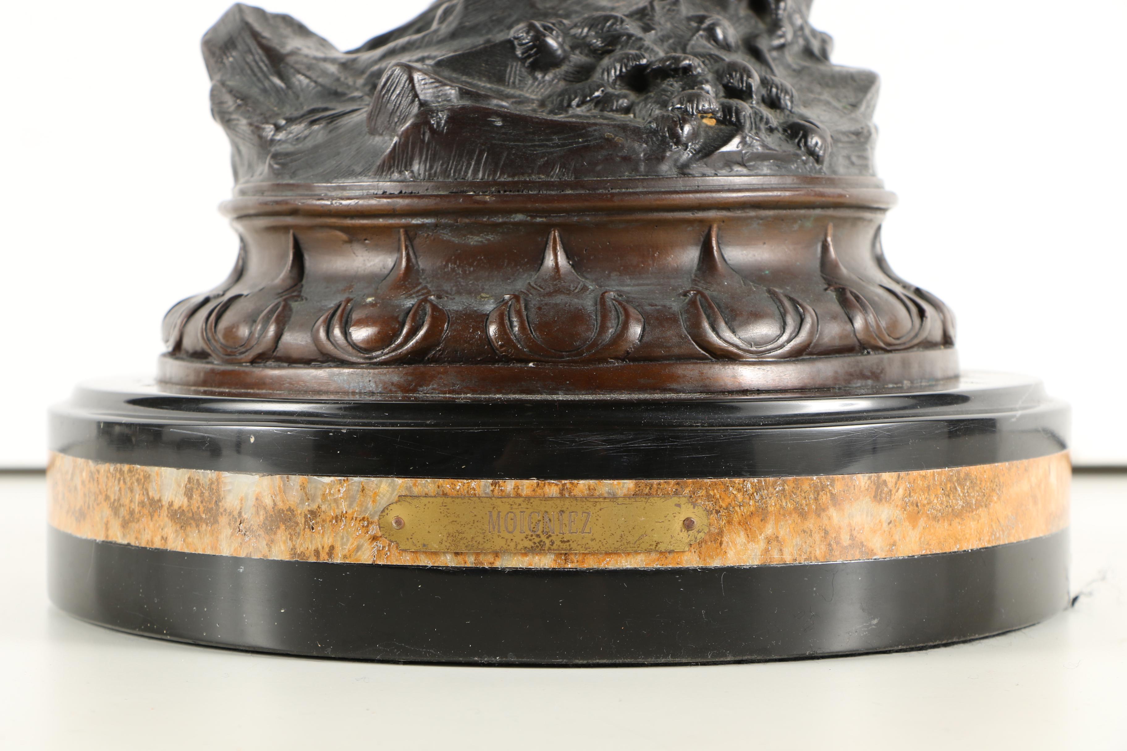 Recast Bronze Sculpture After Jules Moigniez Eagle