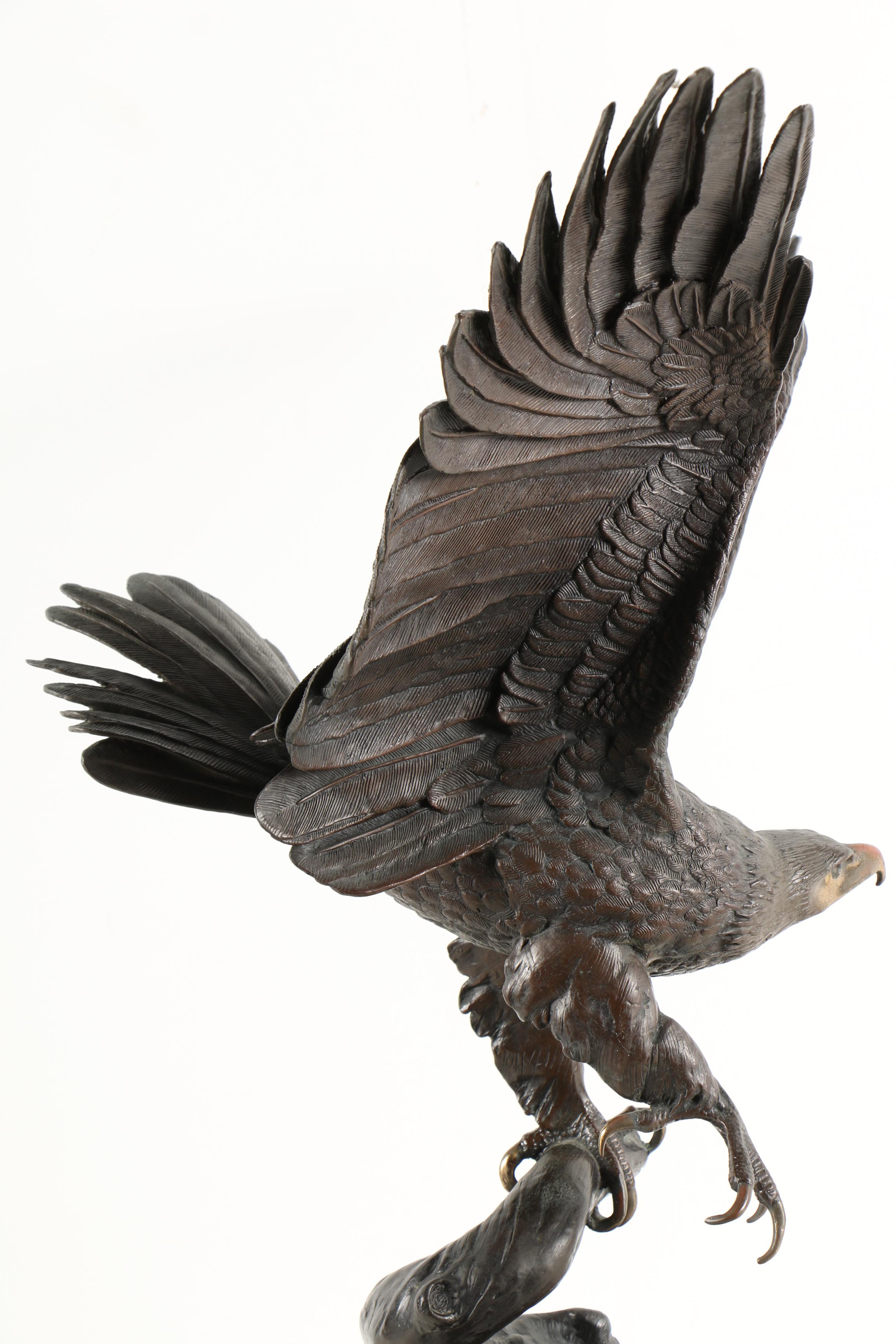 Recast Bronze Sculpture After Jules Moigniez Eagle