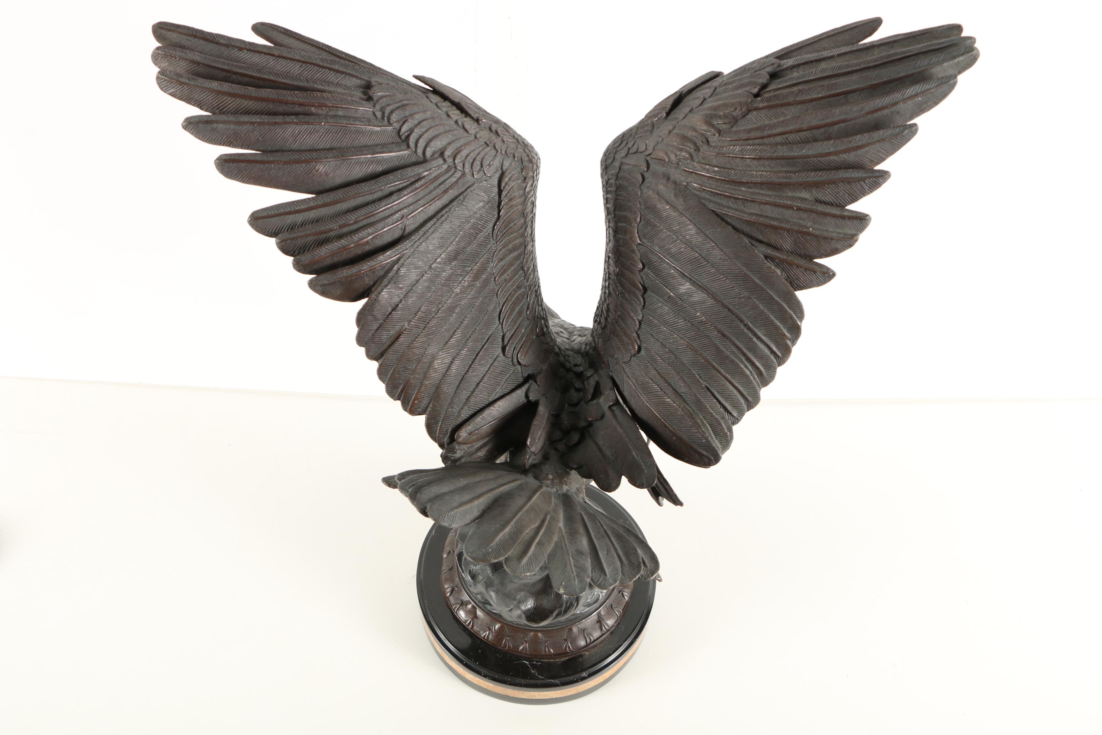 Recast Bronze Sculpture After Jules Moigniez Eagle