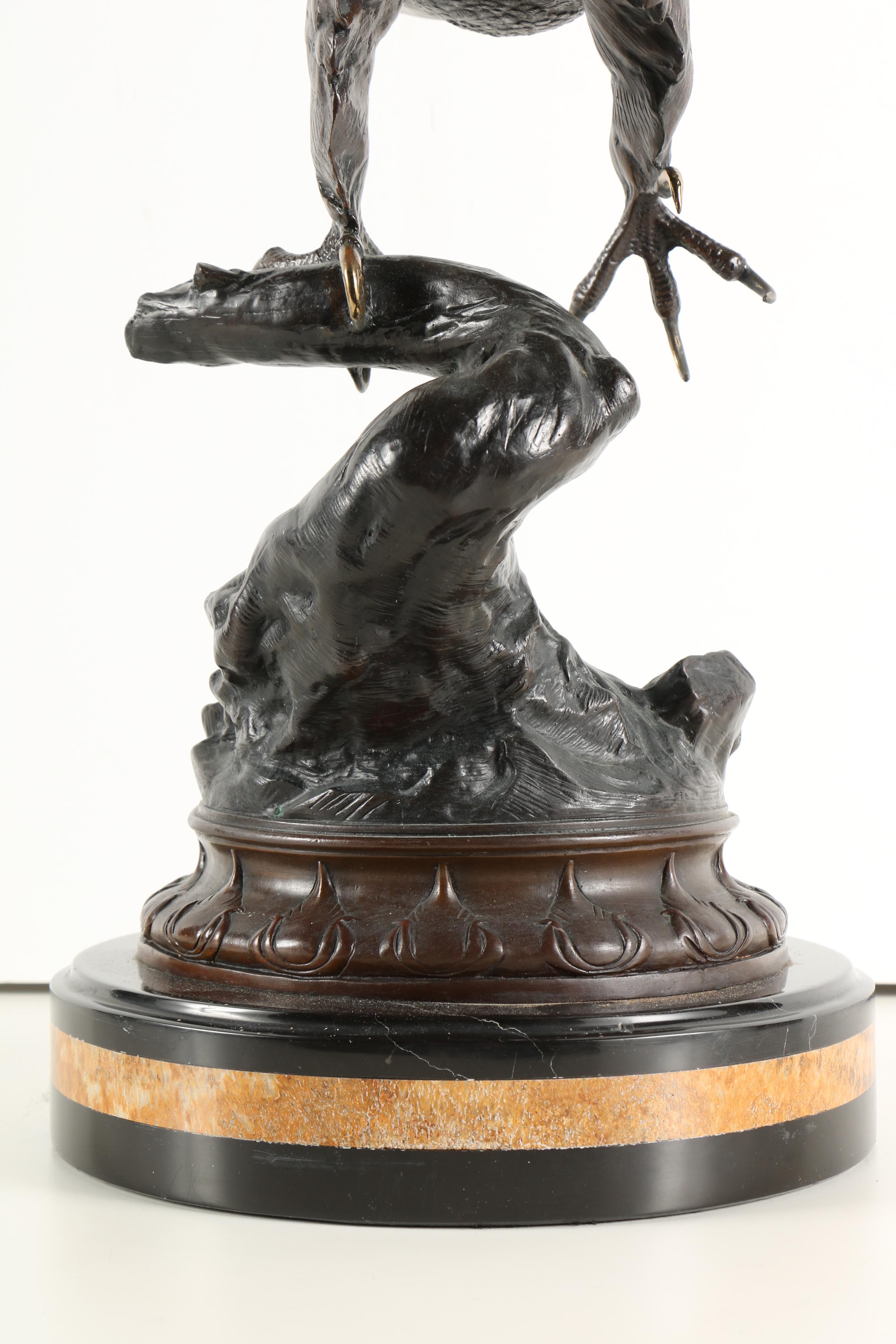 Recast Bronze Sculpture After Jules Moigniez Eagle