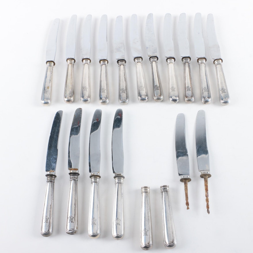 German 800 Silver Hollow Handled Knives