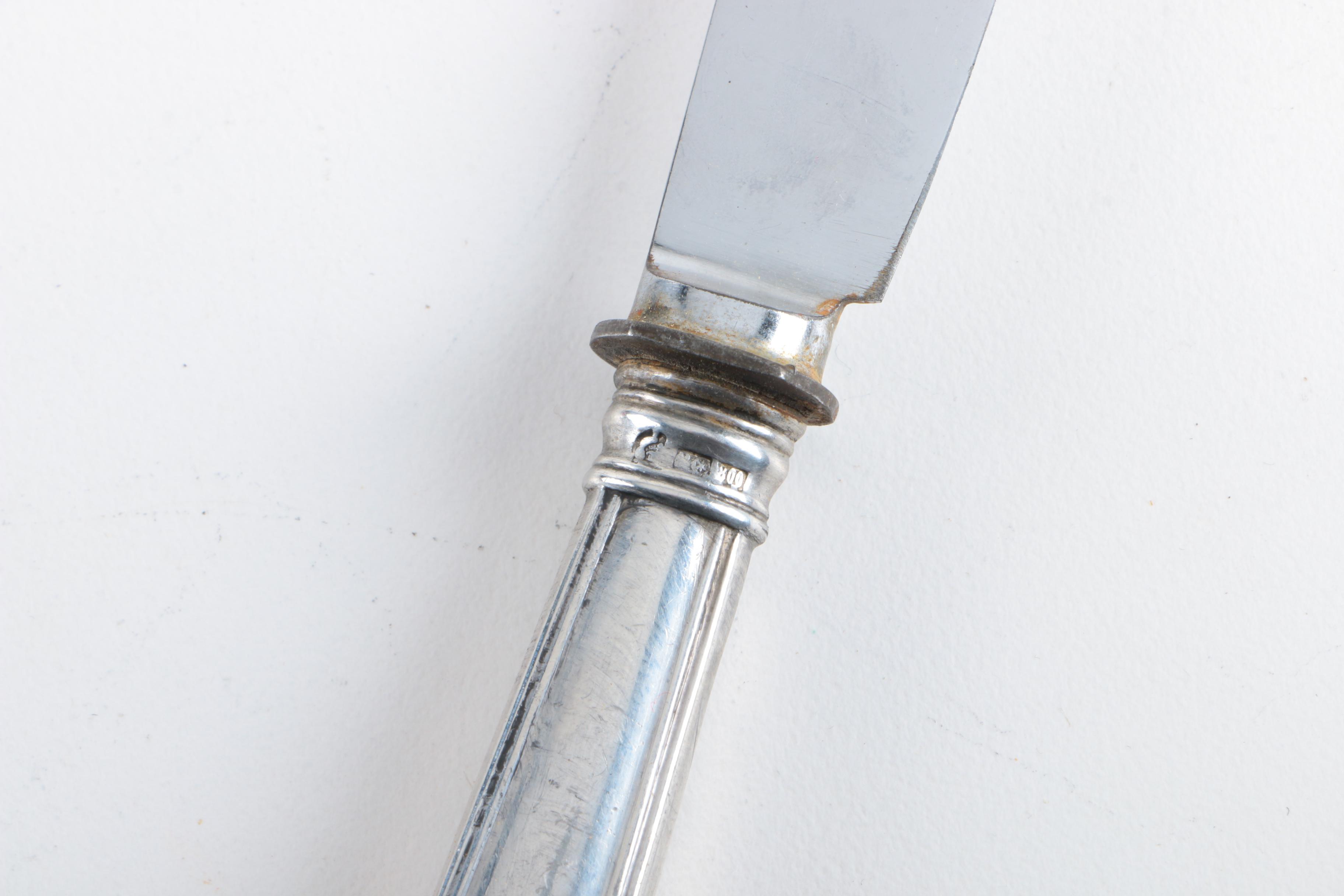 German 800 Silver Hollow Handled Knives