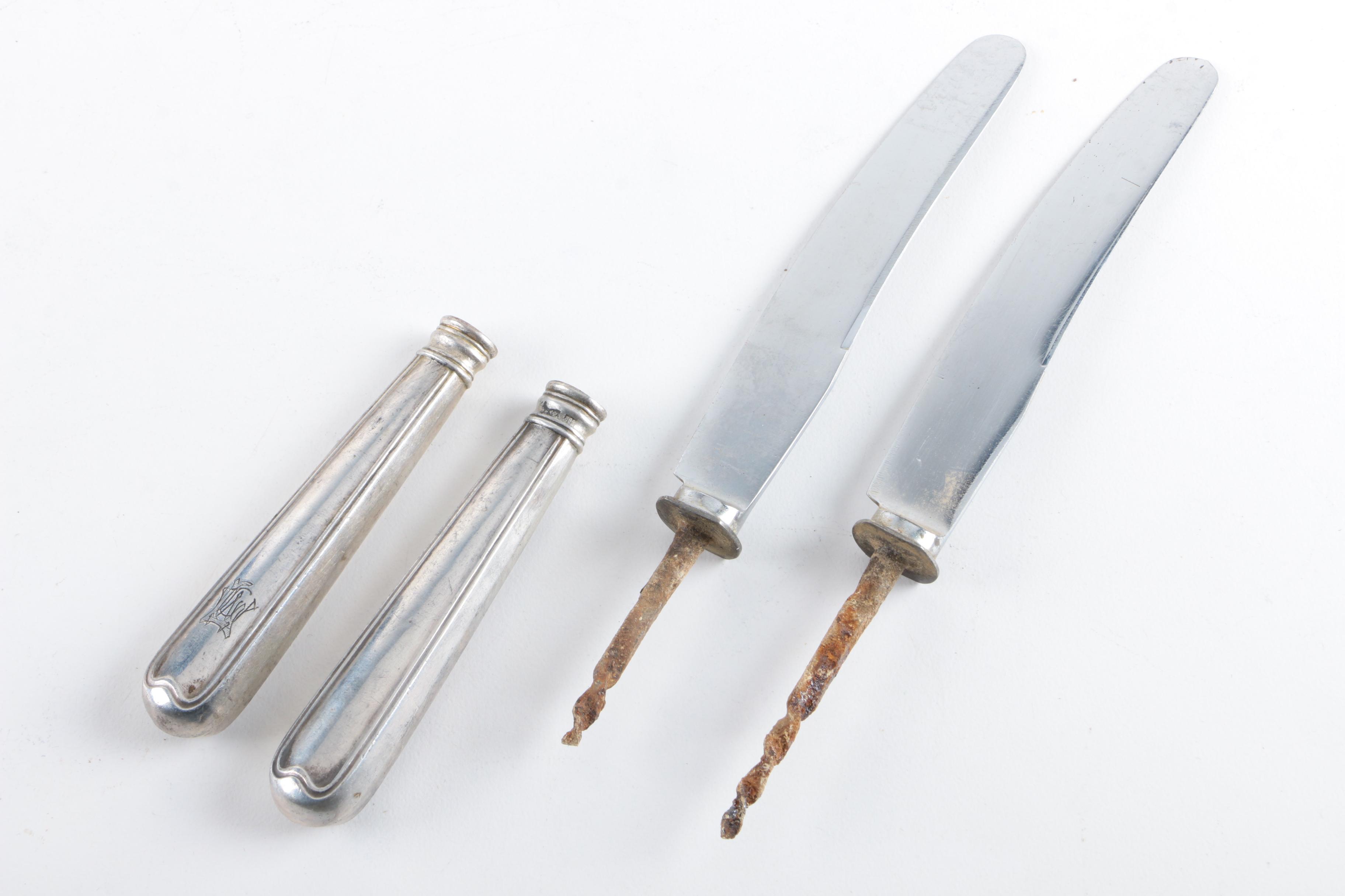 German 800 Silver Hollow Handled Knives