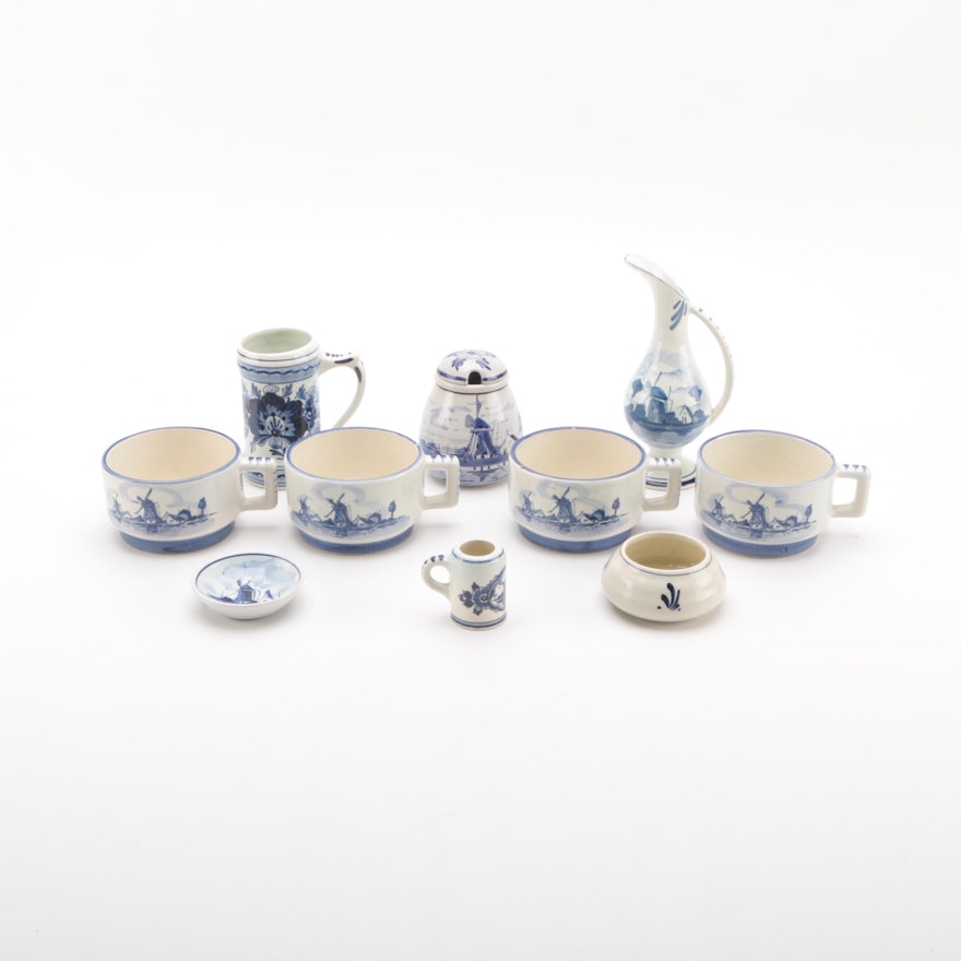 Delft Pottery Pieces and Tableware