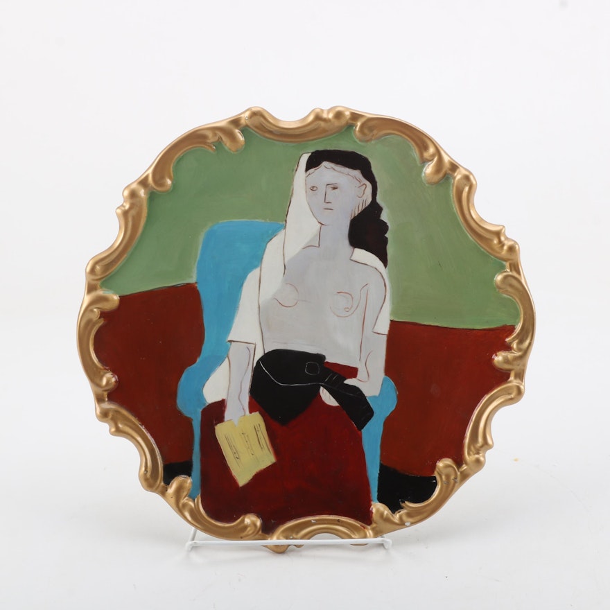 Vintage After Picasso "Femme Assise" Decorative Plate