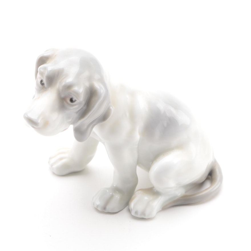 Vintage Gebruder Heubach Porcelain Hound Dog Figurine
