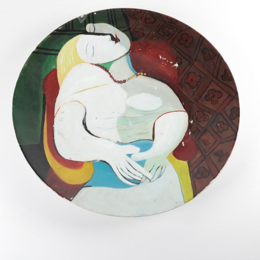 Art Pottery Platter After Picasso's "La Rev"