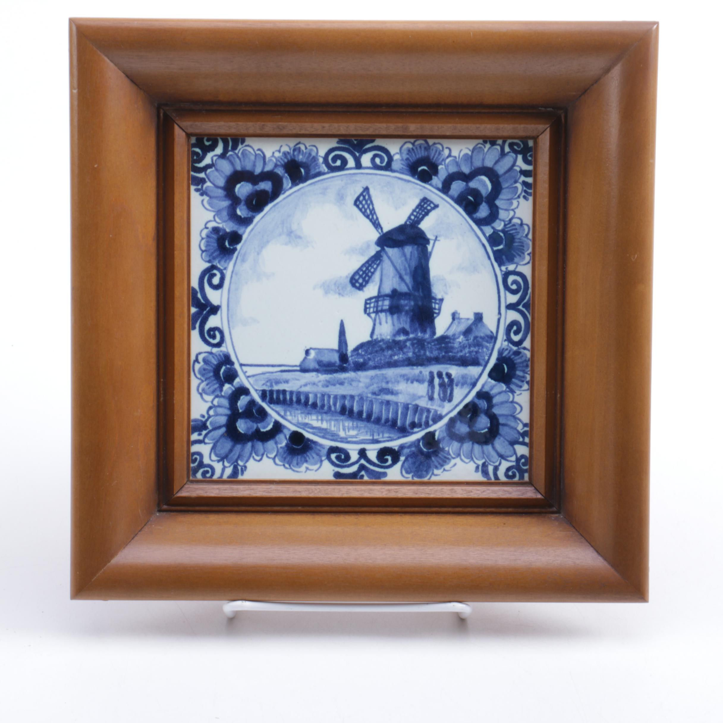 Delft Pottery Vase and Picture Frames
