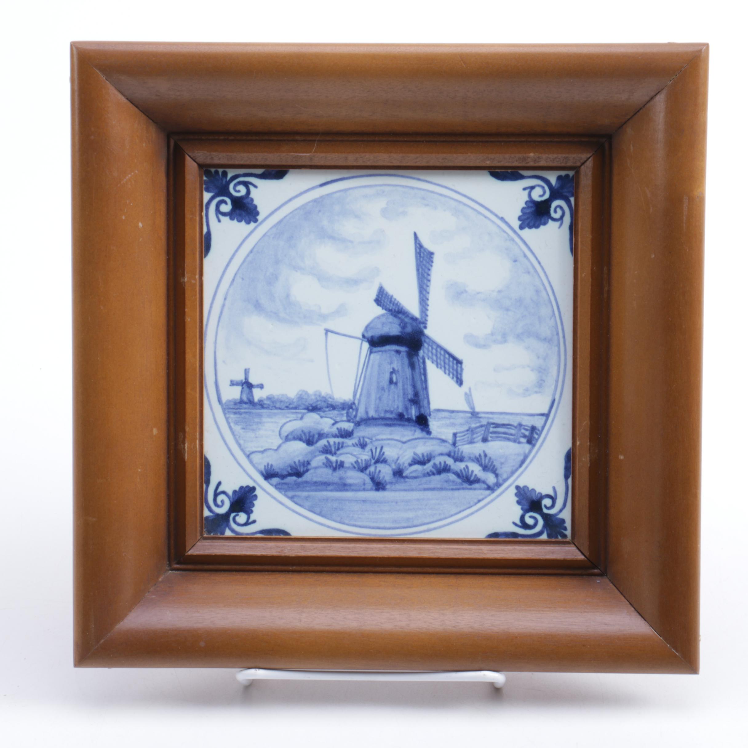 Delft Pottery Vase and Picture Frames