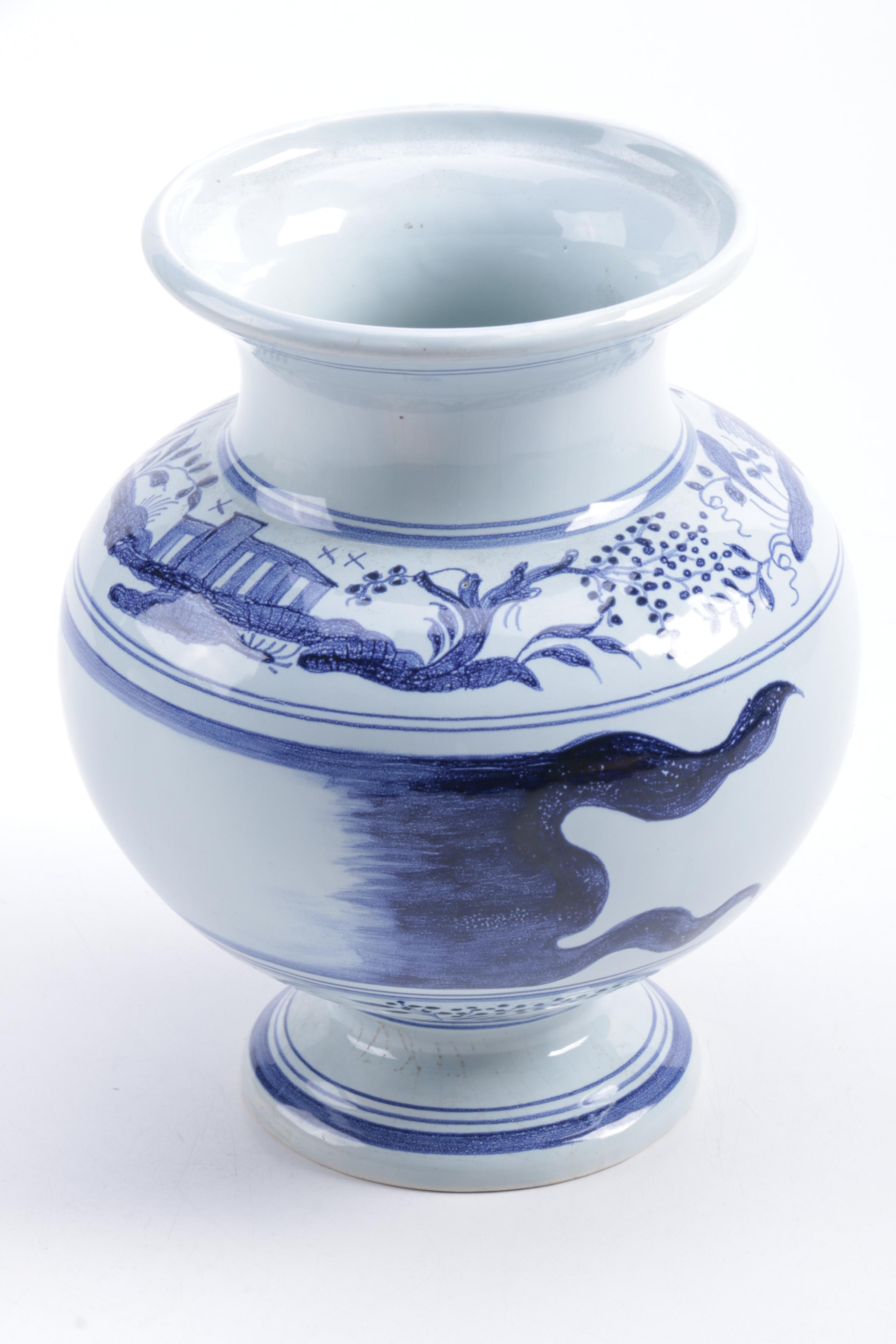 Delft Pottery Vase and Picture Frames