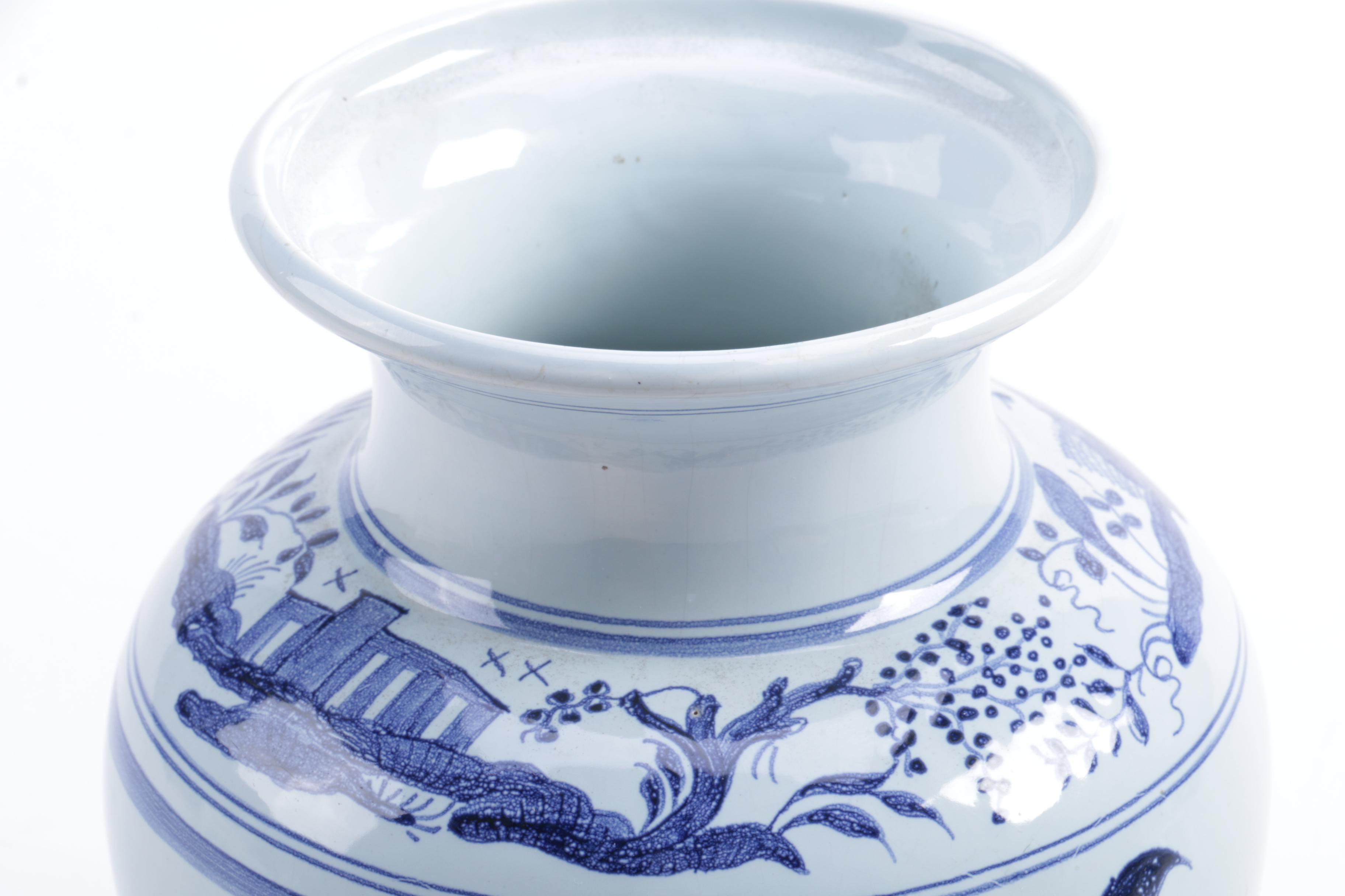 Delft Pottery Vase and Picture Frames