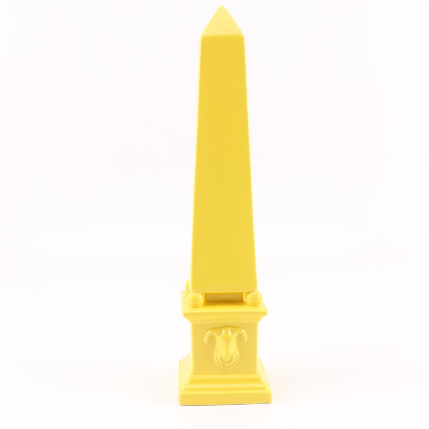 Decorative Yellow Ceramic Obelisk