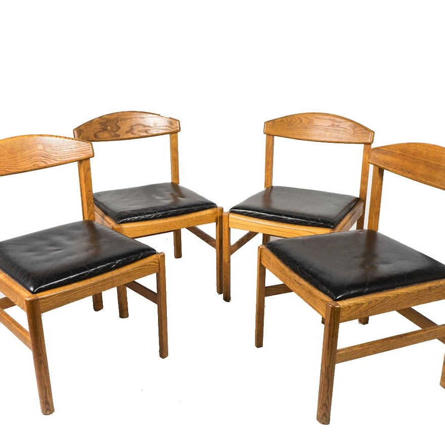 Set of Mid Century Oak Chairs