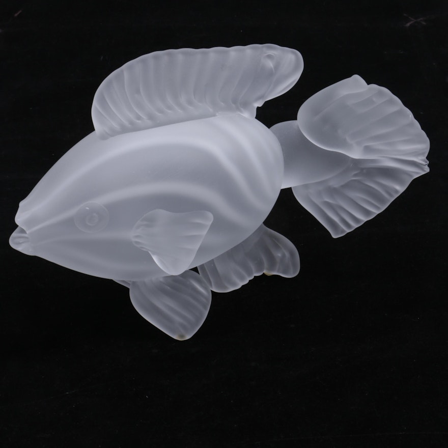 Frosted Glass Fish Sculpture