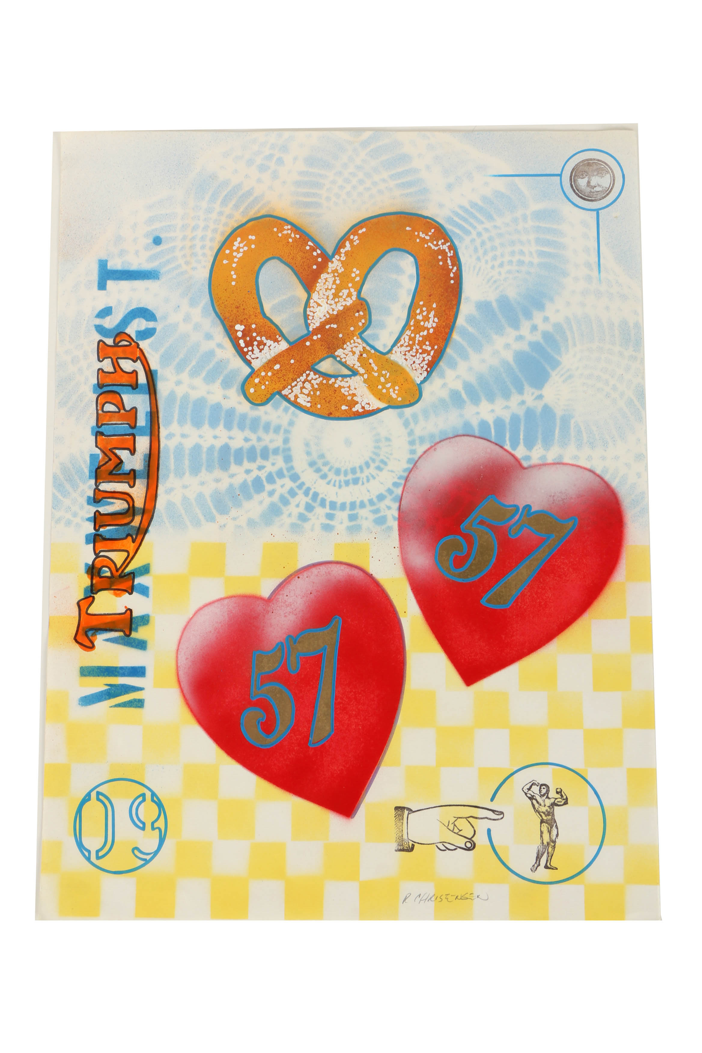 Richard Christensen Mixed Media Paintings on Paper