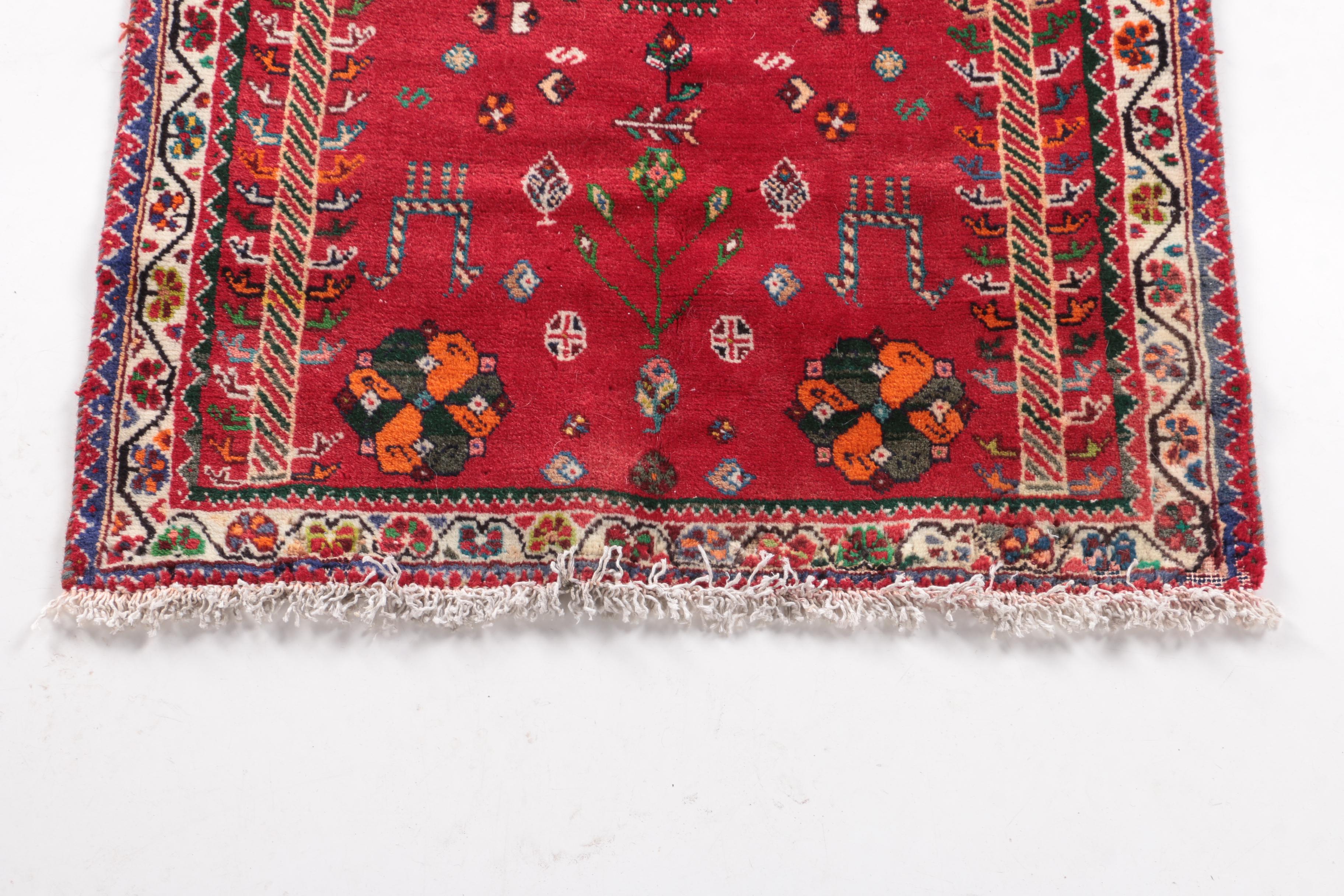 Hand-Knotted Persian Qashqai Accent Rug