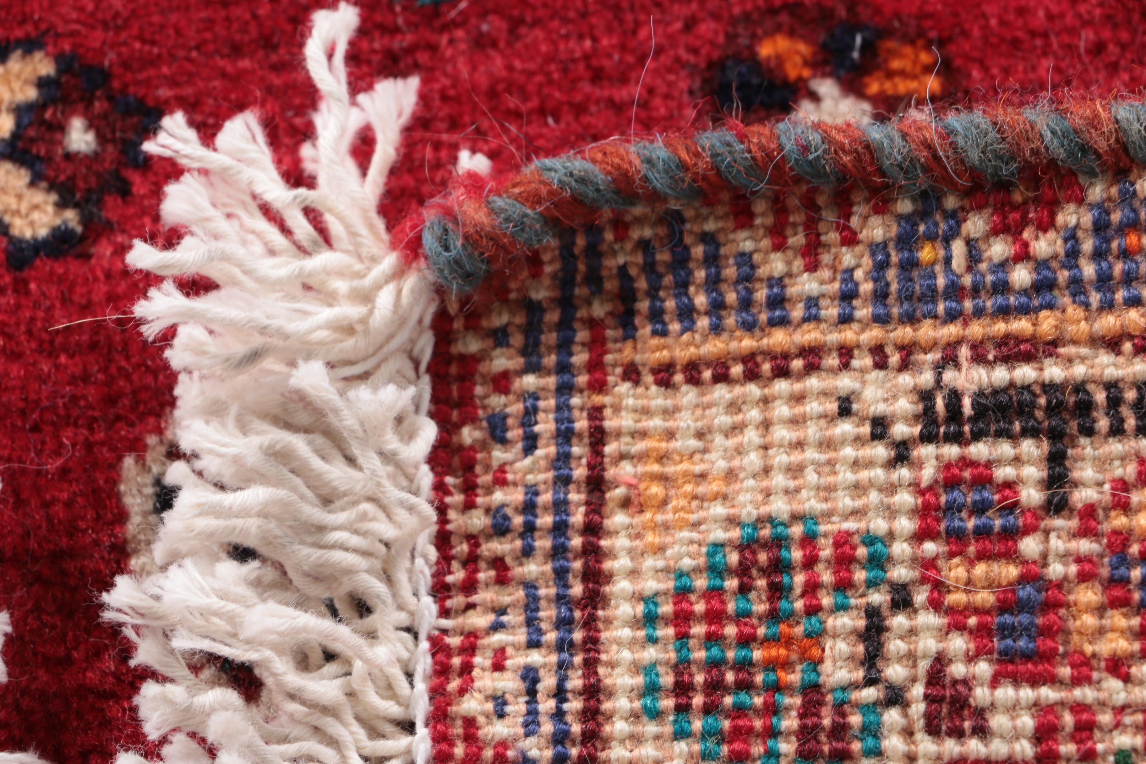 Hand-Knotted Persian Qashqai Accent Rug