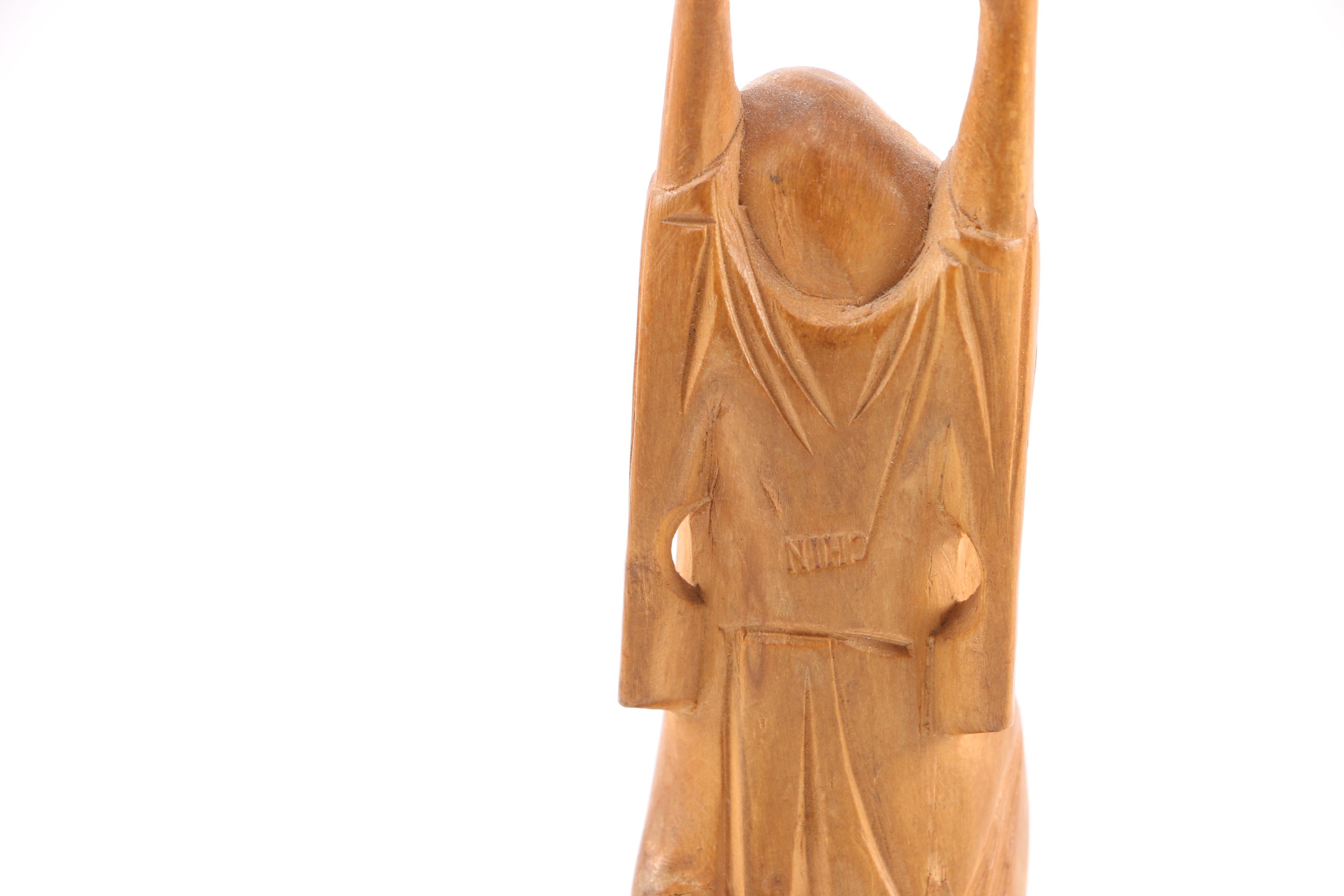 Budai and Buddha Wooden Figurines