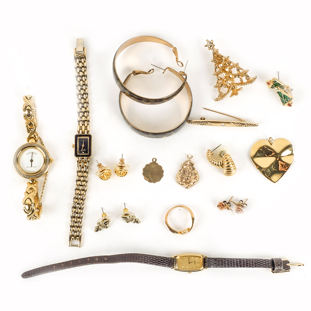Gold Tone Jewelry and Watch Variety