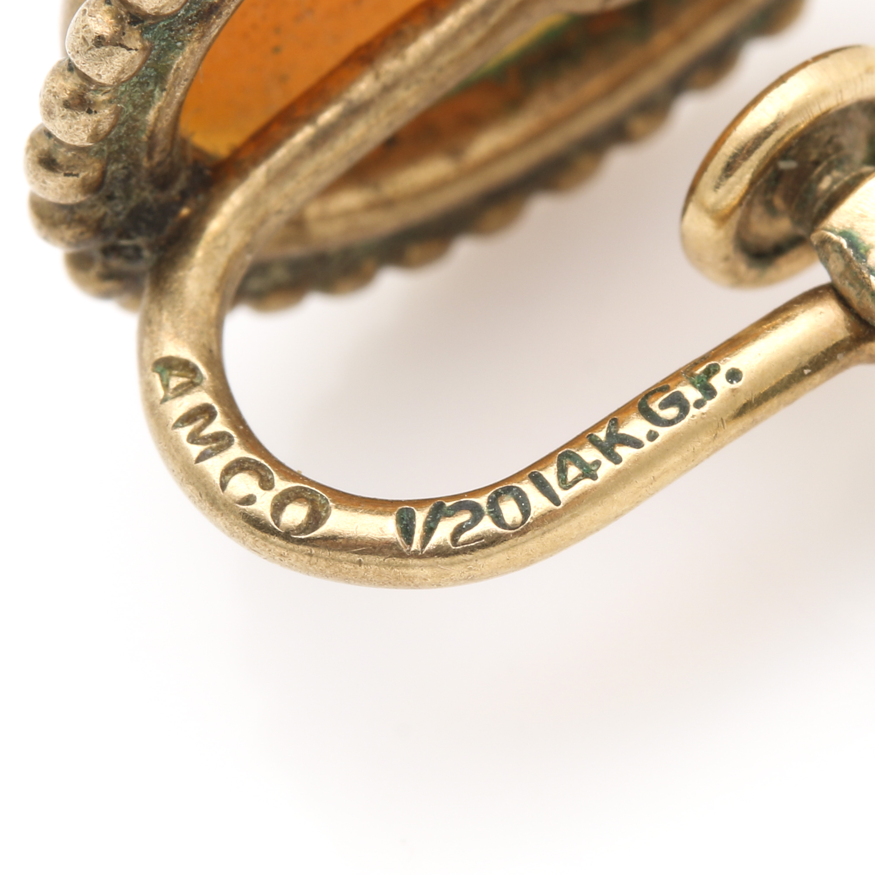 Vintage Gold Filled Carved Helmet Shell Cameo Jewelry