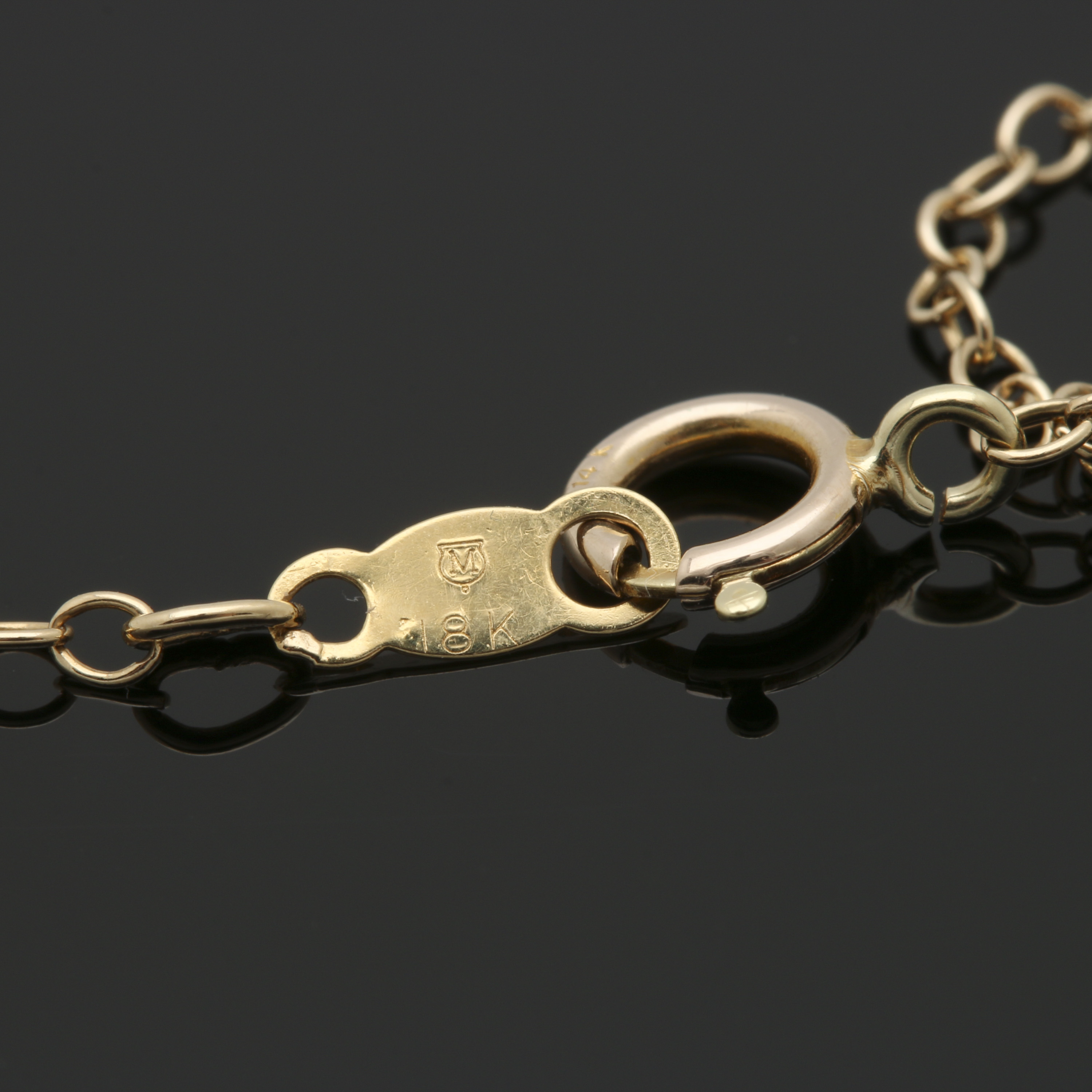 14K Yellow Gold Diamond and Cultured Pearl Necklace