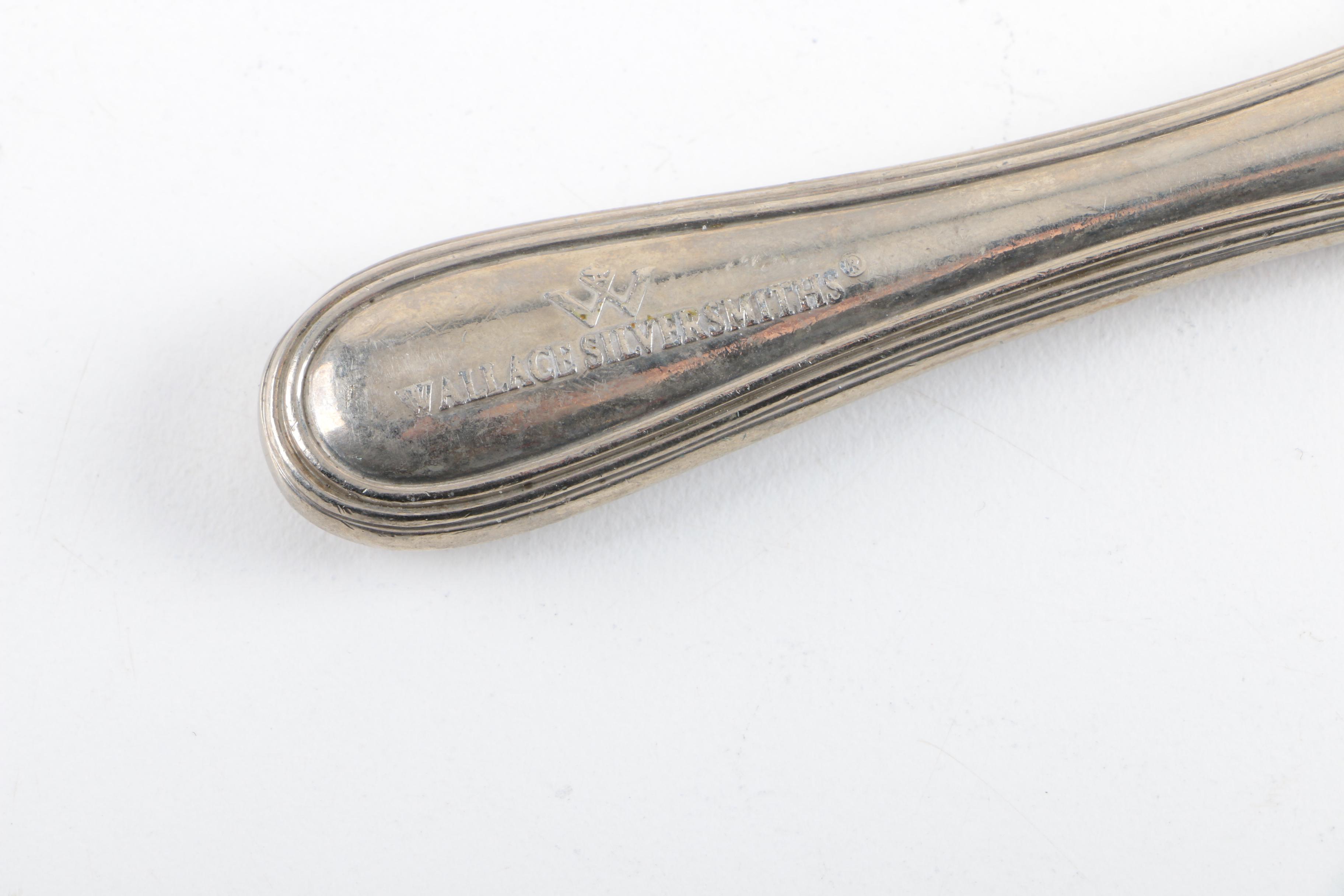 Webster Openwork Sterling Trivet with Pewter and Silver Plate Serving Utensils