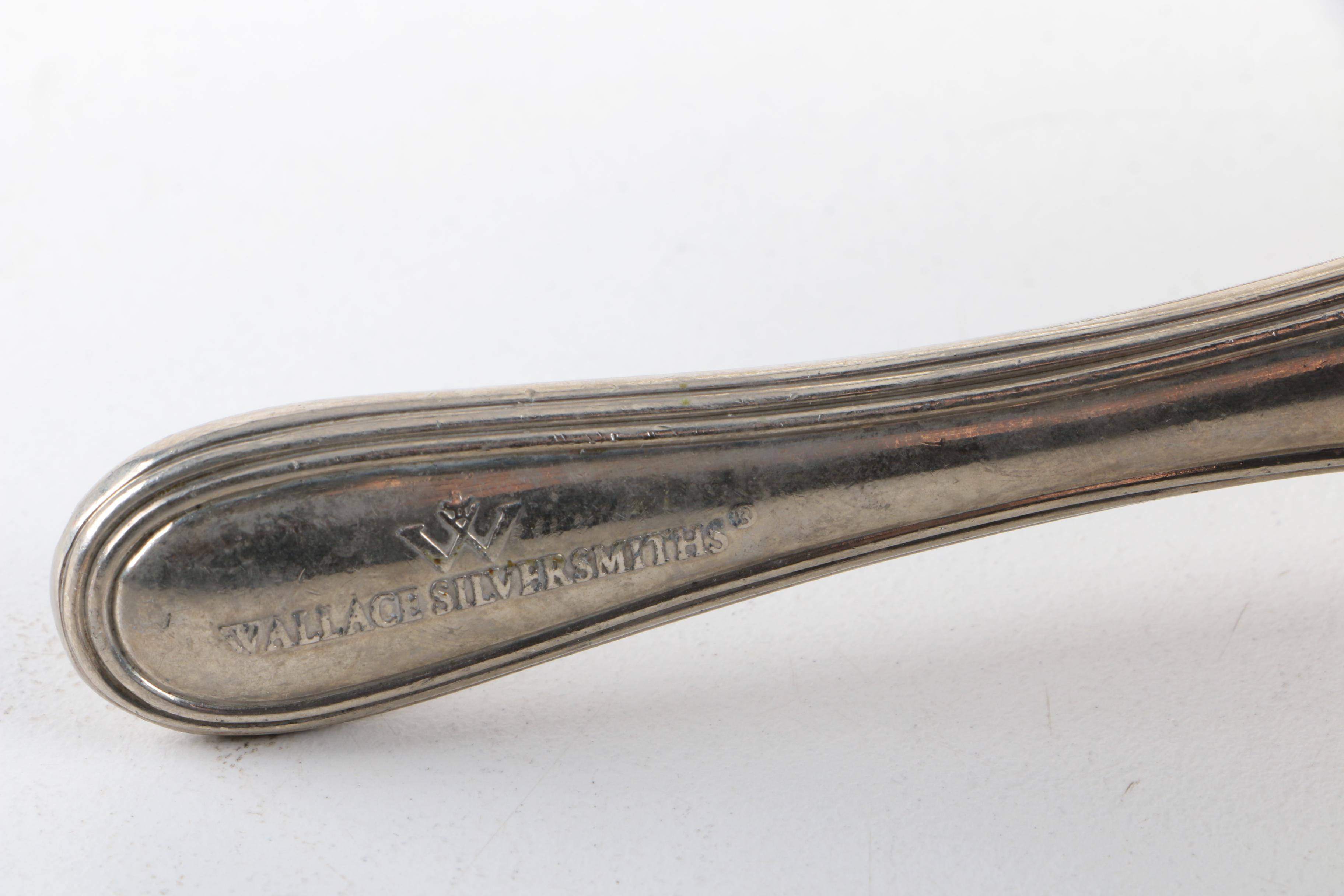 Webster Openwork Sterling Trivet with Pewter and Silver Plate Serving Utensils