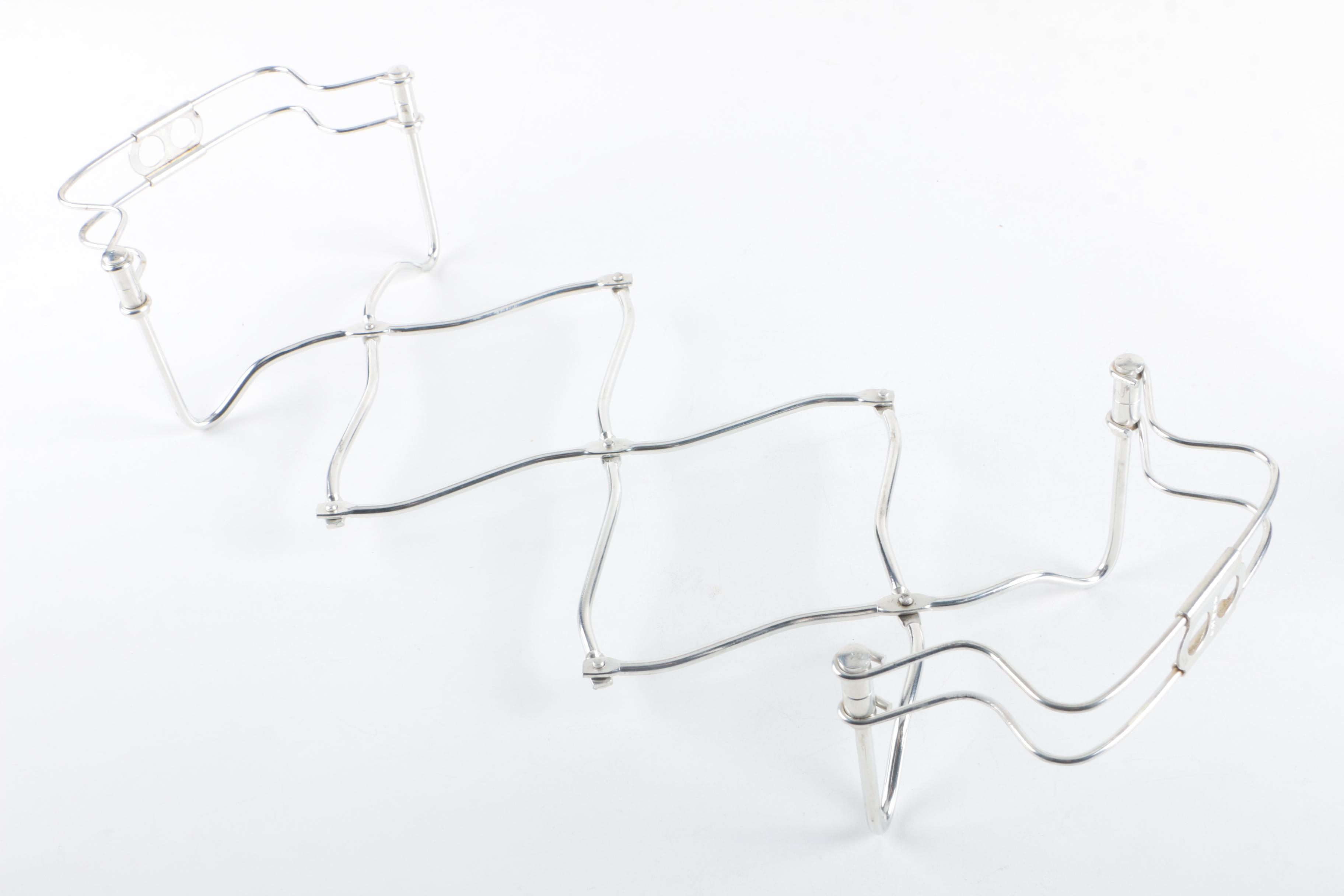 Webster Openwork Sterling Trivet with Pewter and Silver Plate Serving Utensils