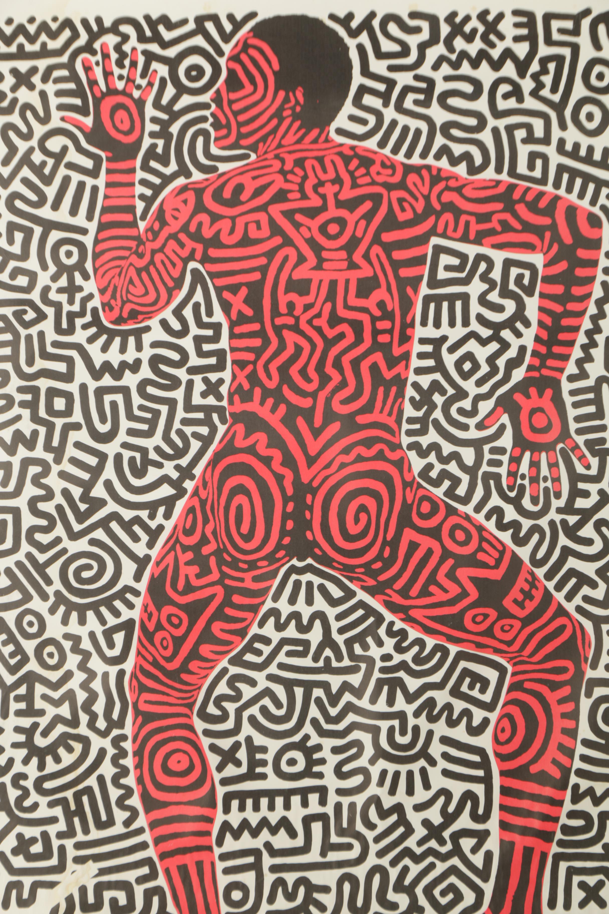 Exhibition Lithograph Poster Designed by Keith Haring "Keith Haring: Into 1984"