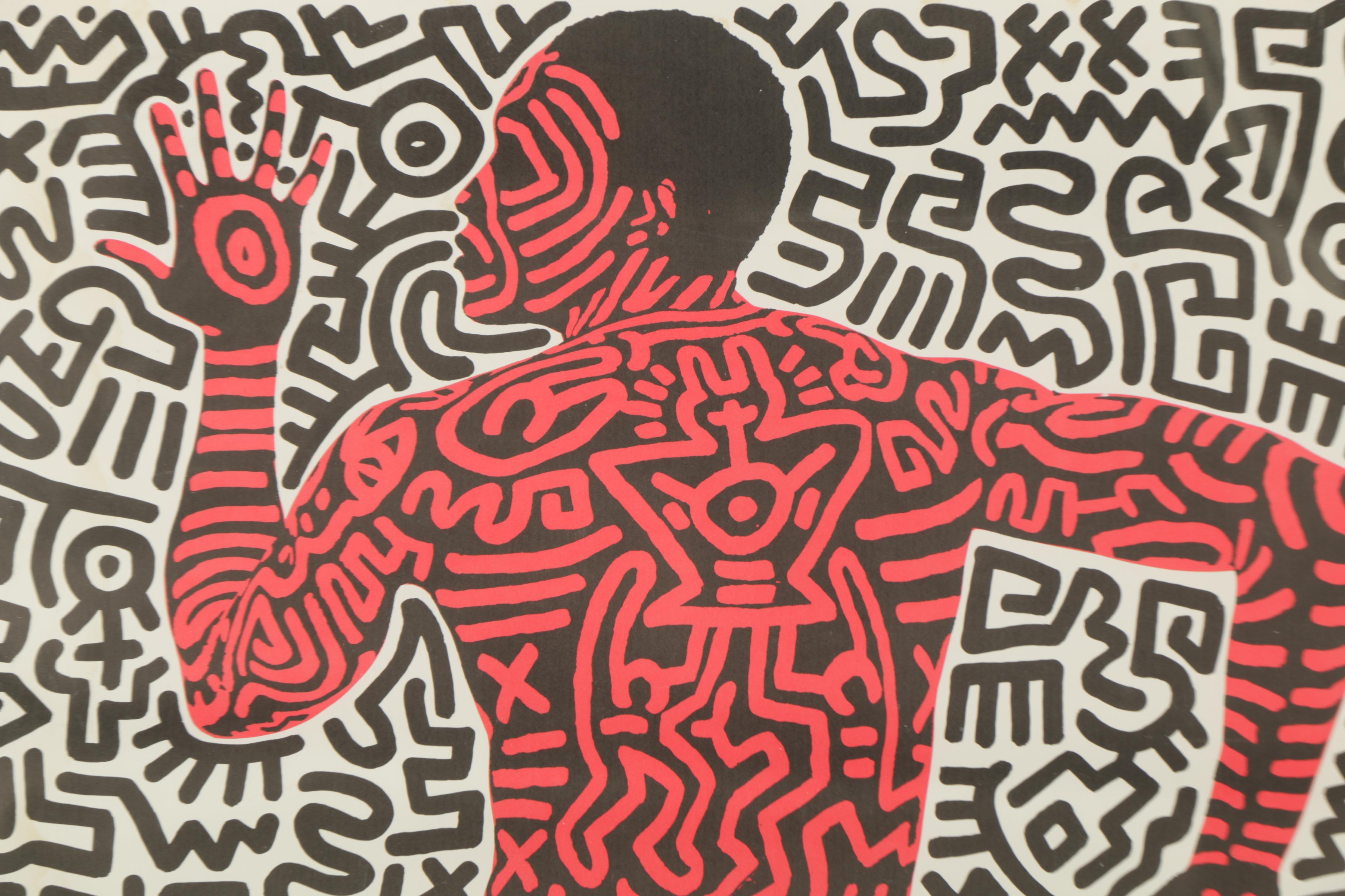 Exhibition Lithograph Poster Designed by Keith Haring "Keith Haring: Into 1984"