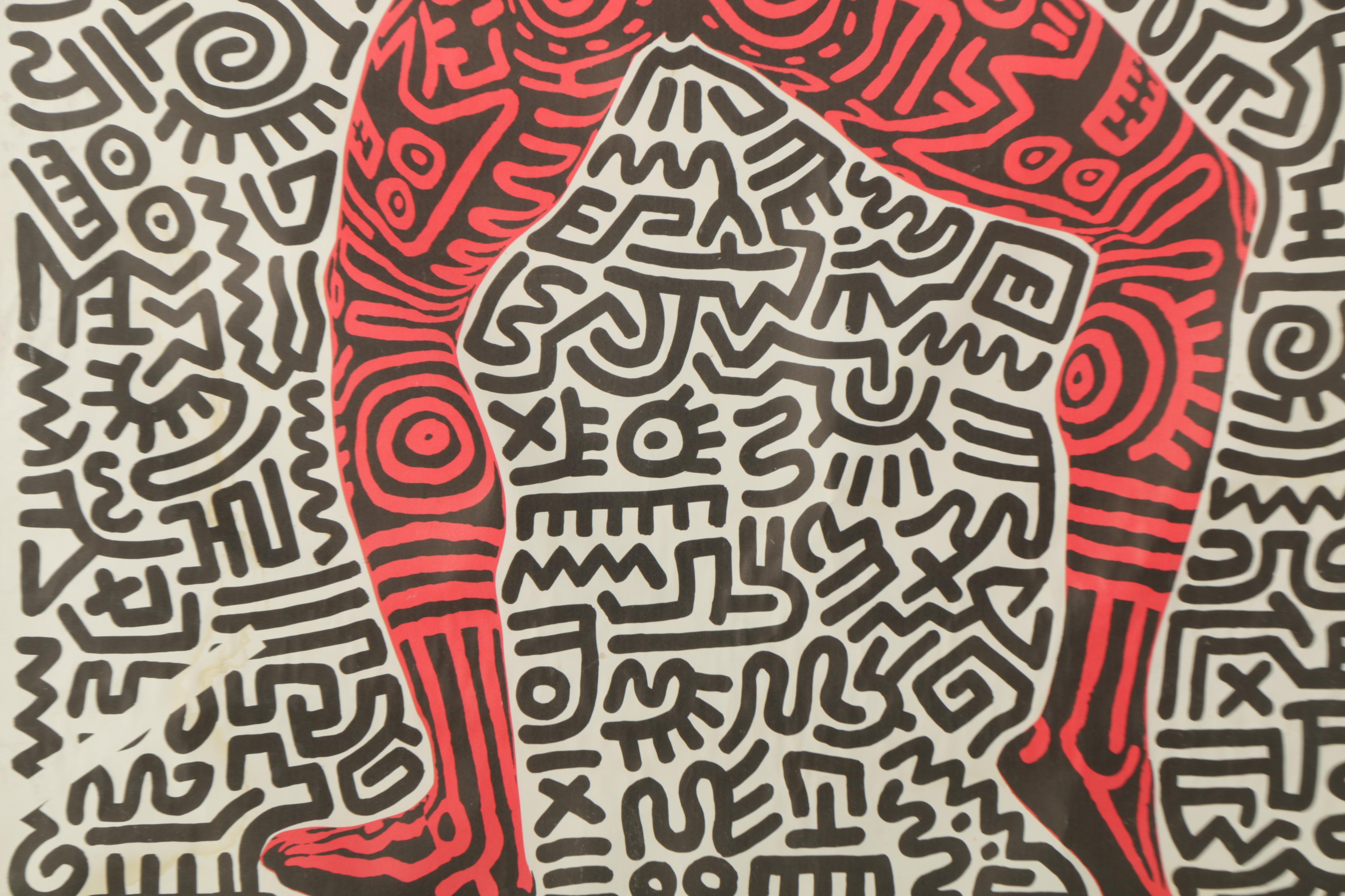 Exhibition Lithograph Poster Designed by Keith Haring "Keith Haring: Into 1984"