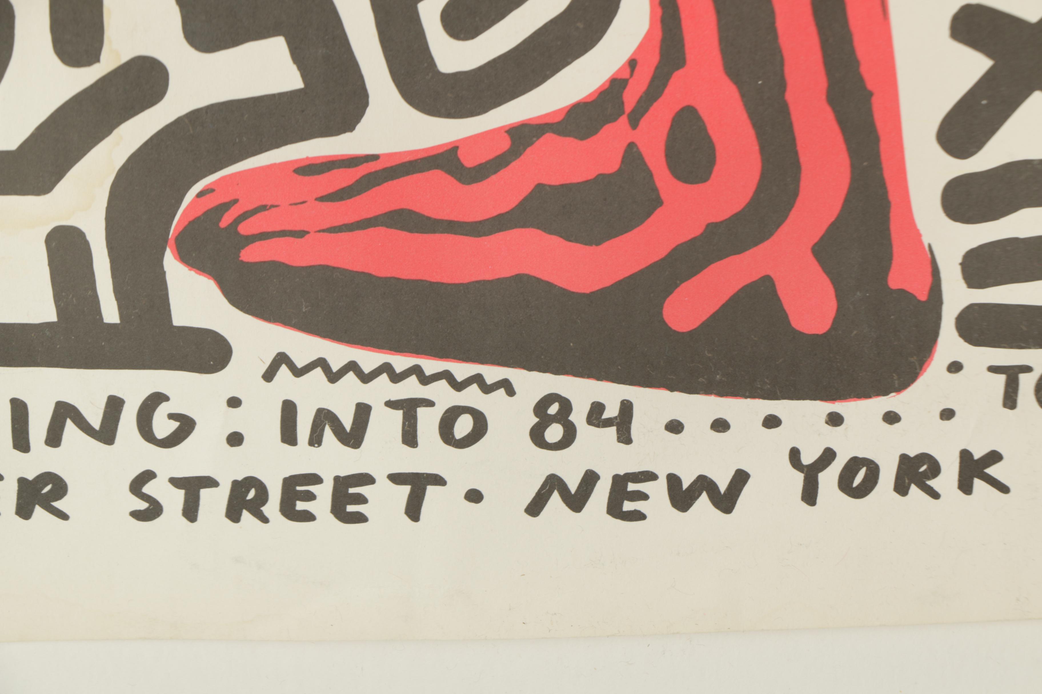 Exhibition Lithograph Poster Designed by Keith Haring "Keith Haring: Into 1984"