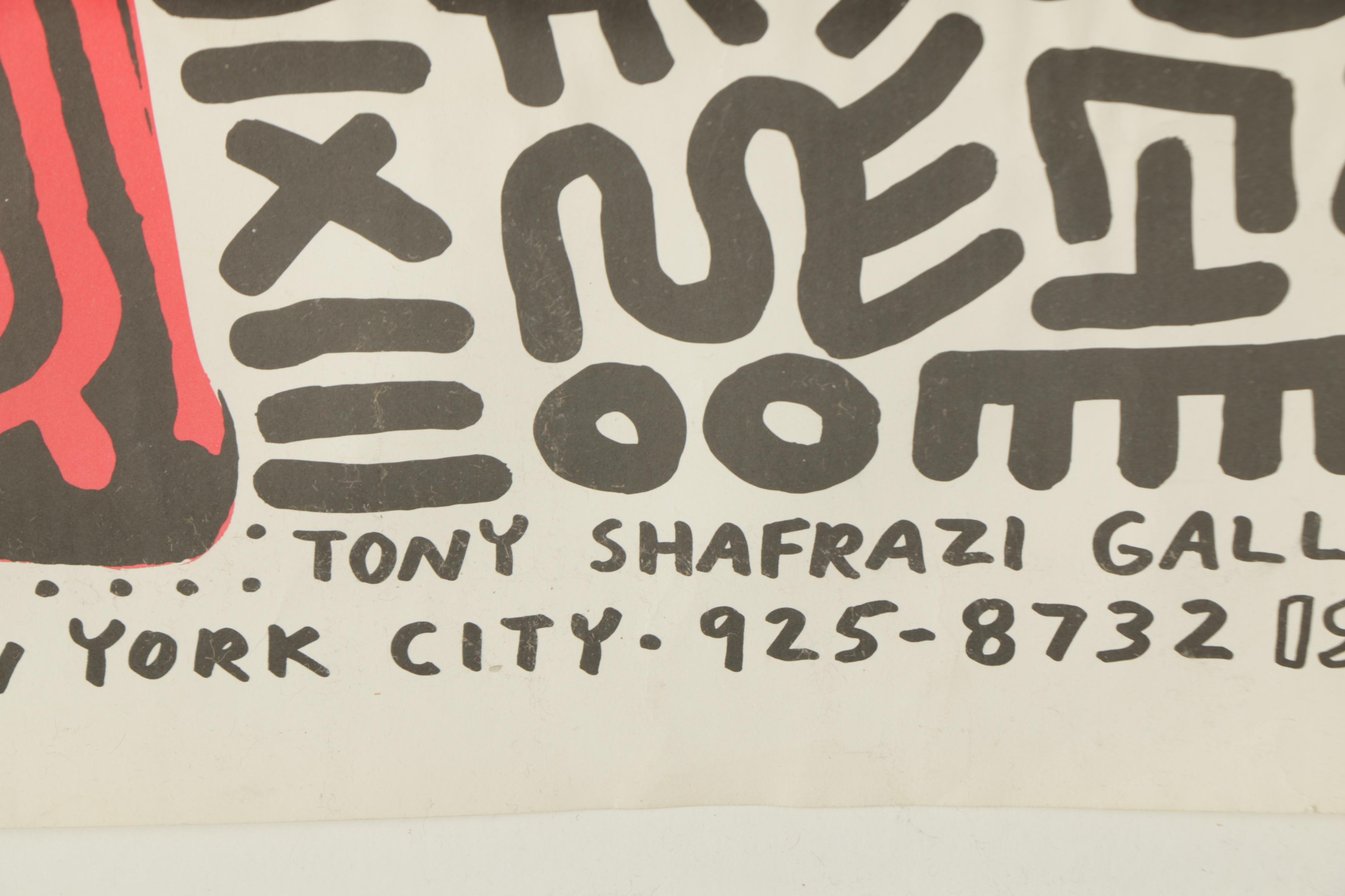 Exhibition Lithograph Poster Designed by Keith Haring "Keith Haring: Into 1984"