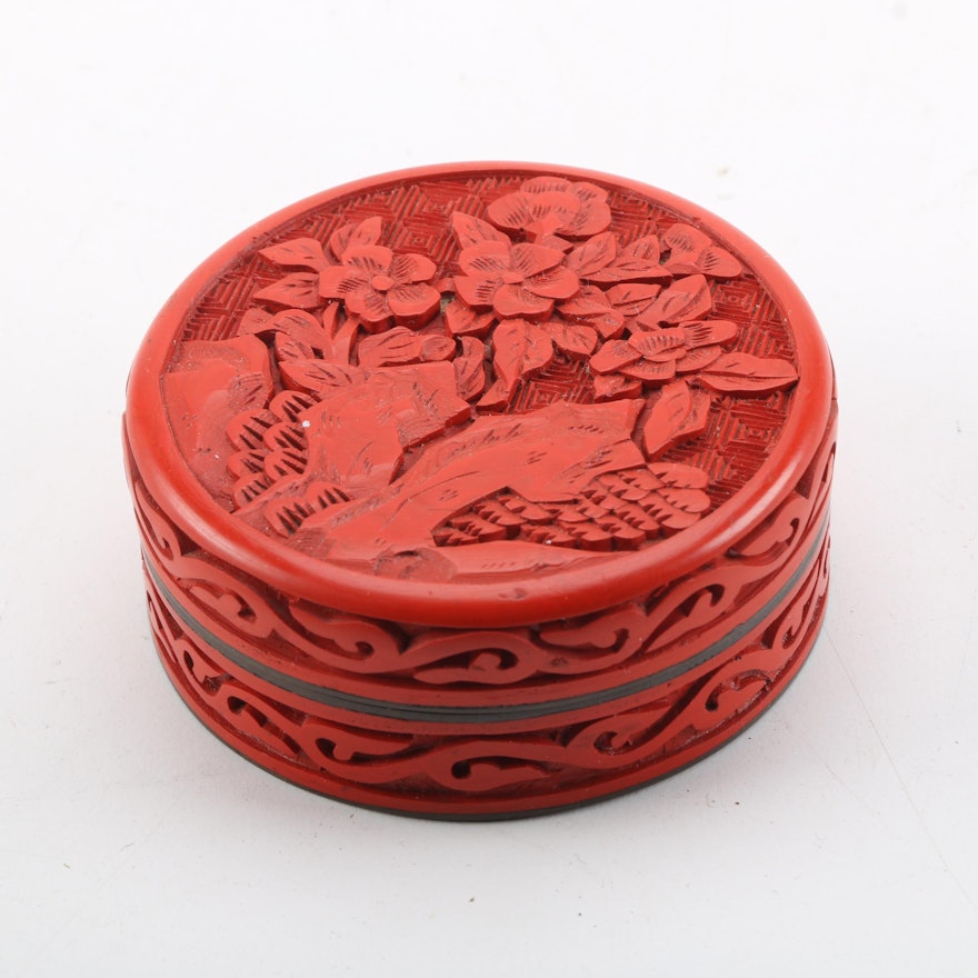 Chinese Faux Cinnabar Container