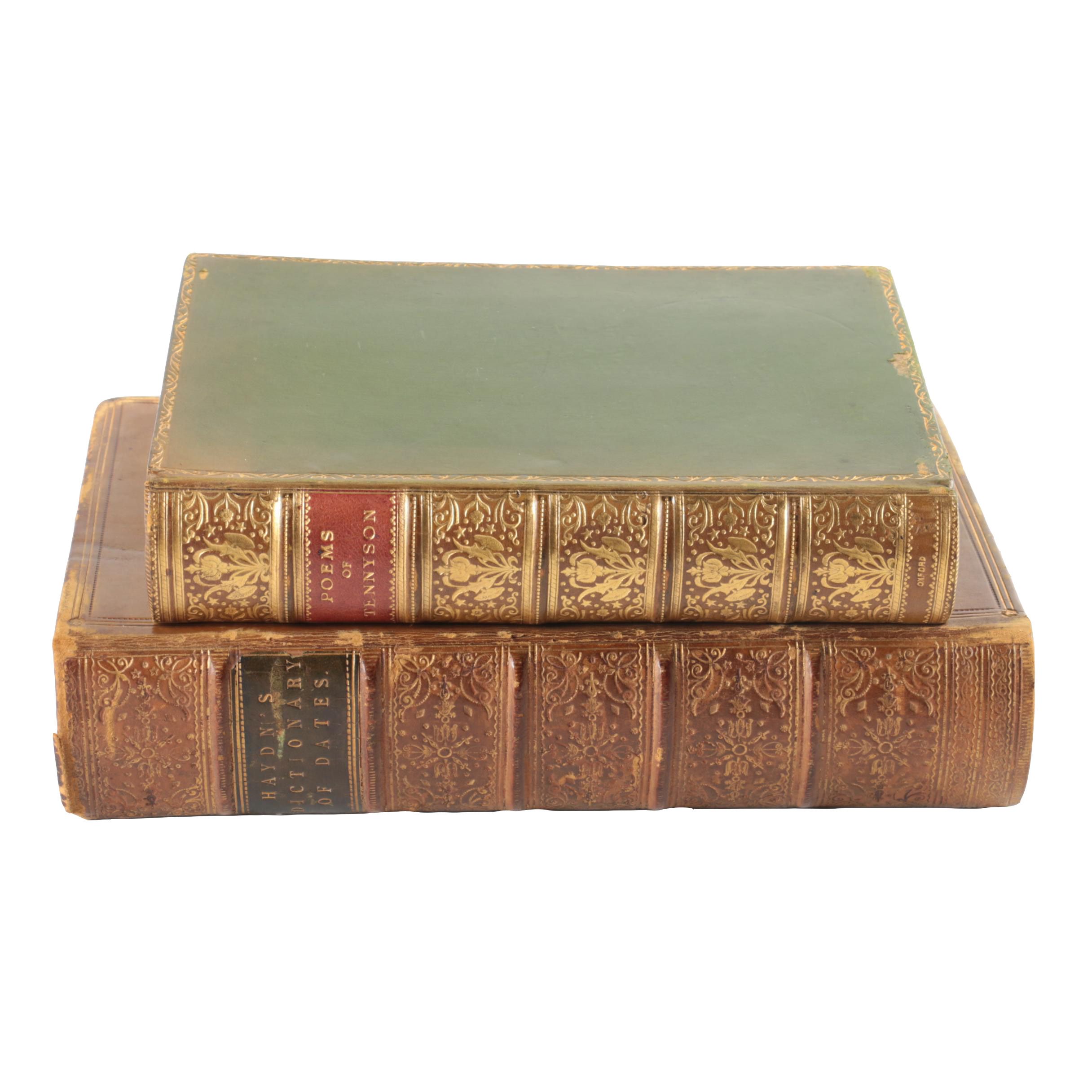 "Poems of Tennyson" and "Hayden's Dictionary of Dates"