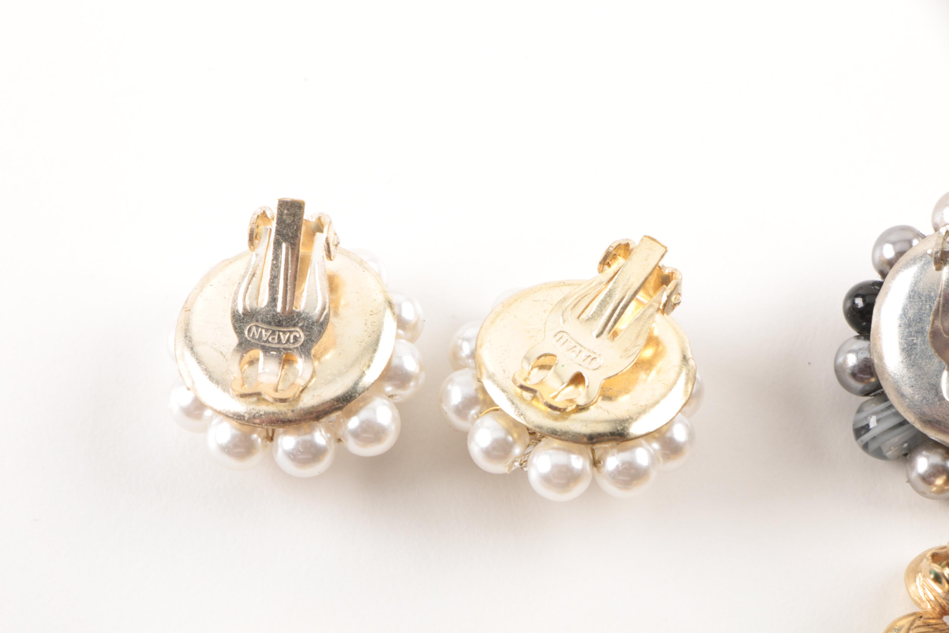 Assorted Costume Earrings and a Necklace Including Trifari and Coro