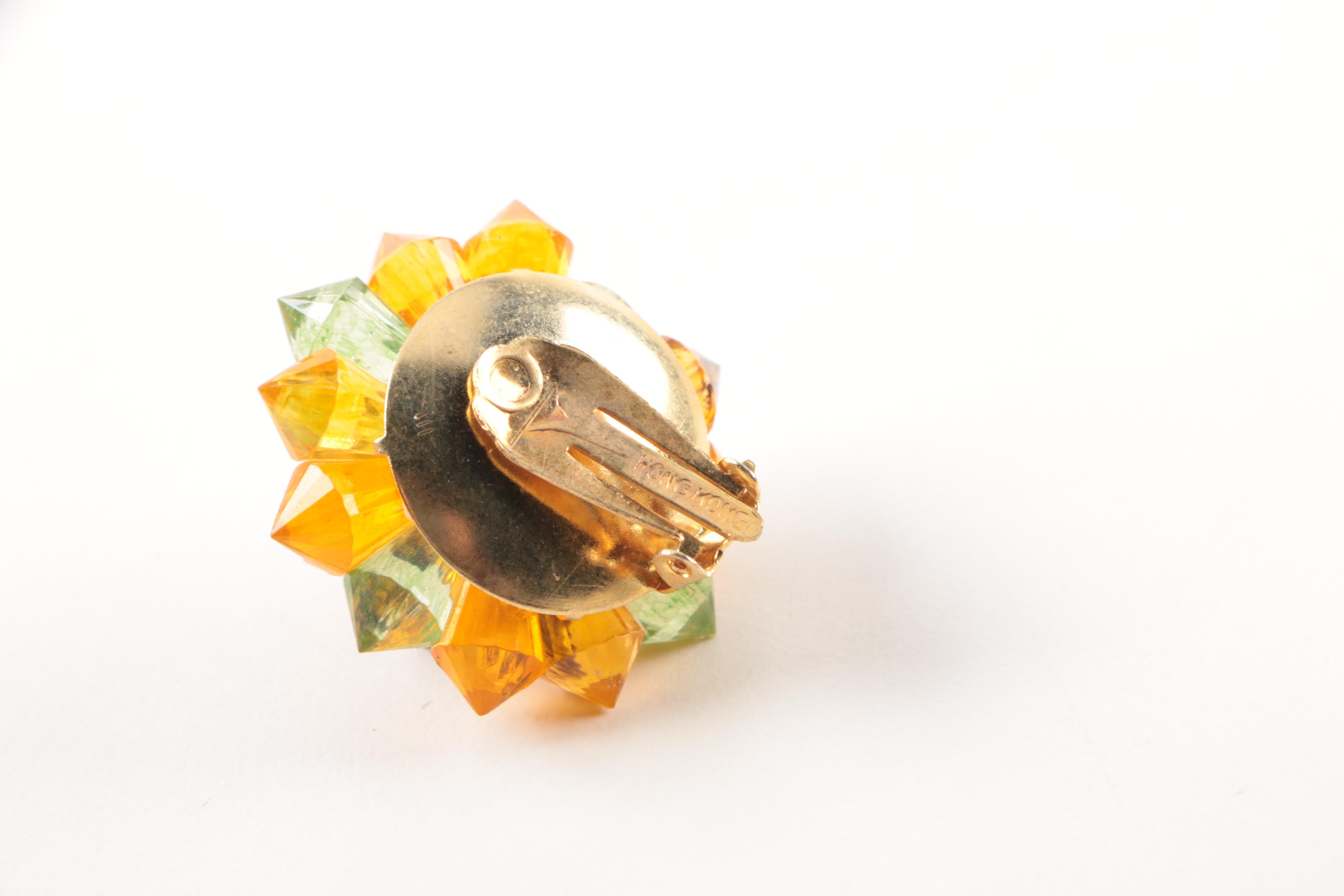 Assorted Costume Earrings and a Necklace Including Trifari and Coro