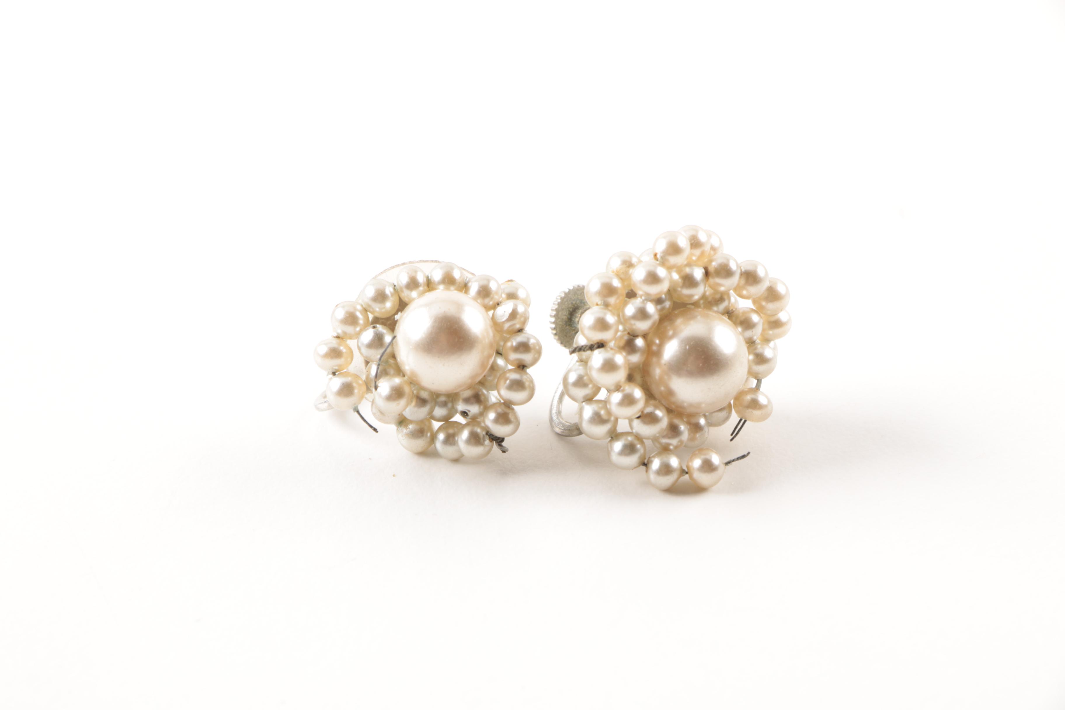 Assorted Costume Earrings and a Necklace Including Trifari and Coro