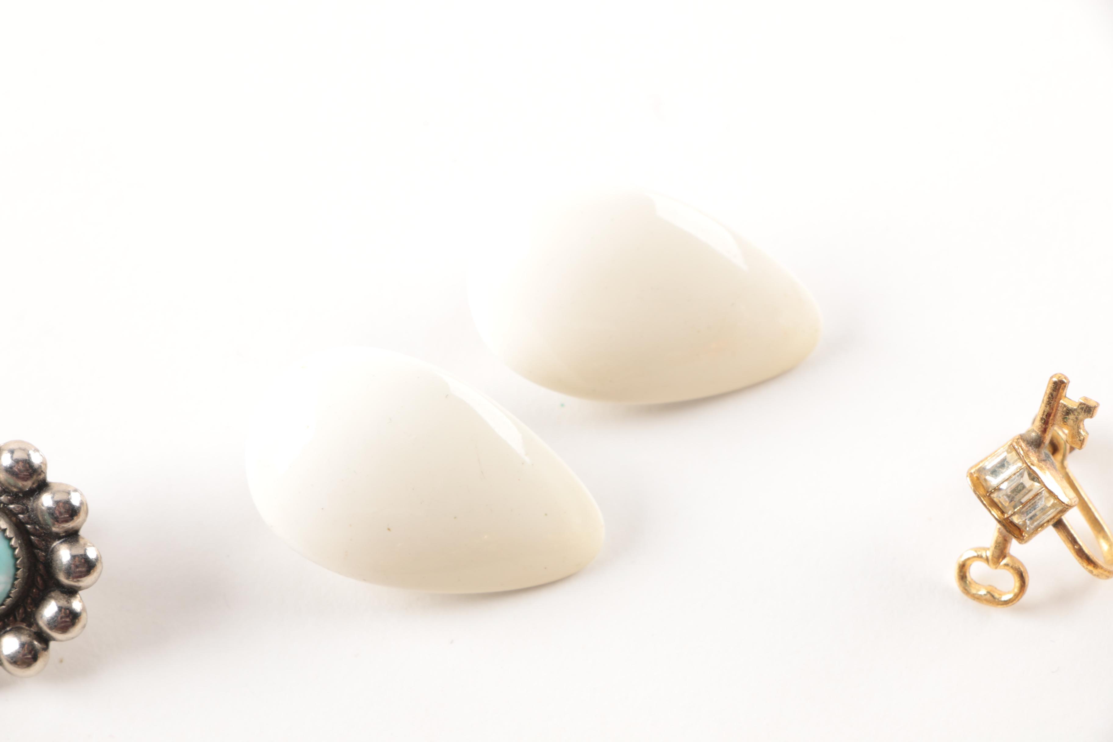 Assorted Costume Earrings and a Necklace Including Trifari and Coro