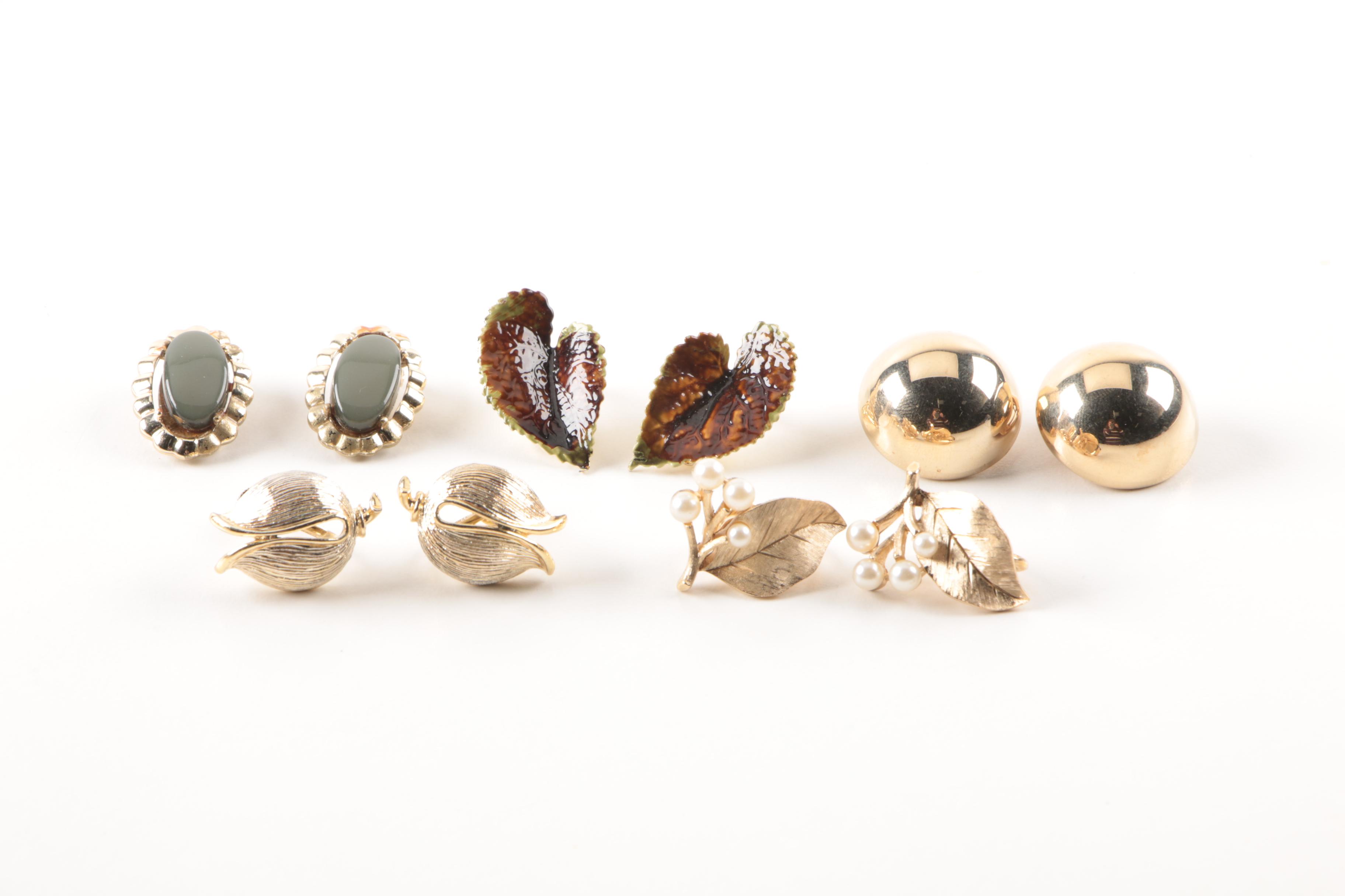 Assorted Costume Earrings and a Necklace Including Trifari and Coro