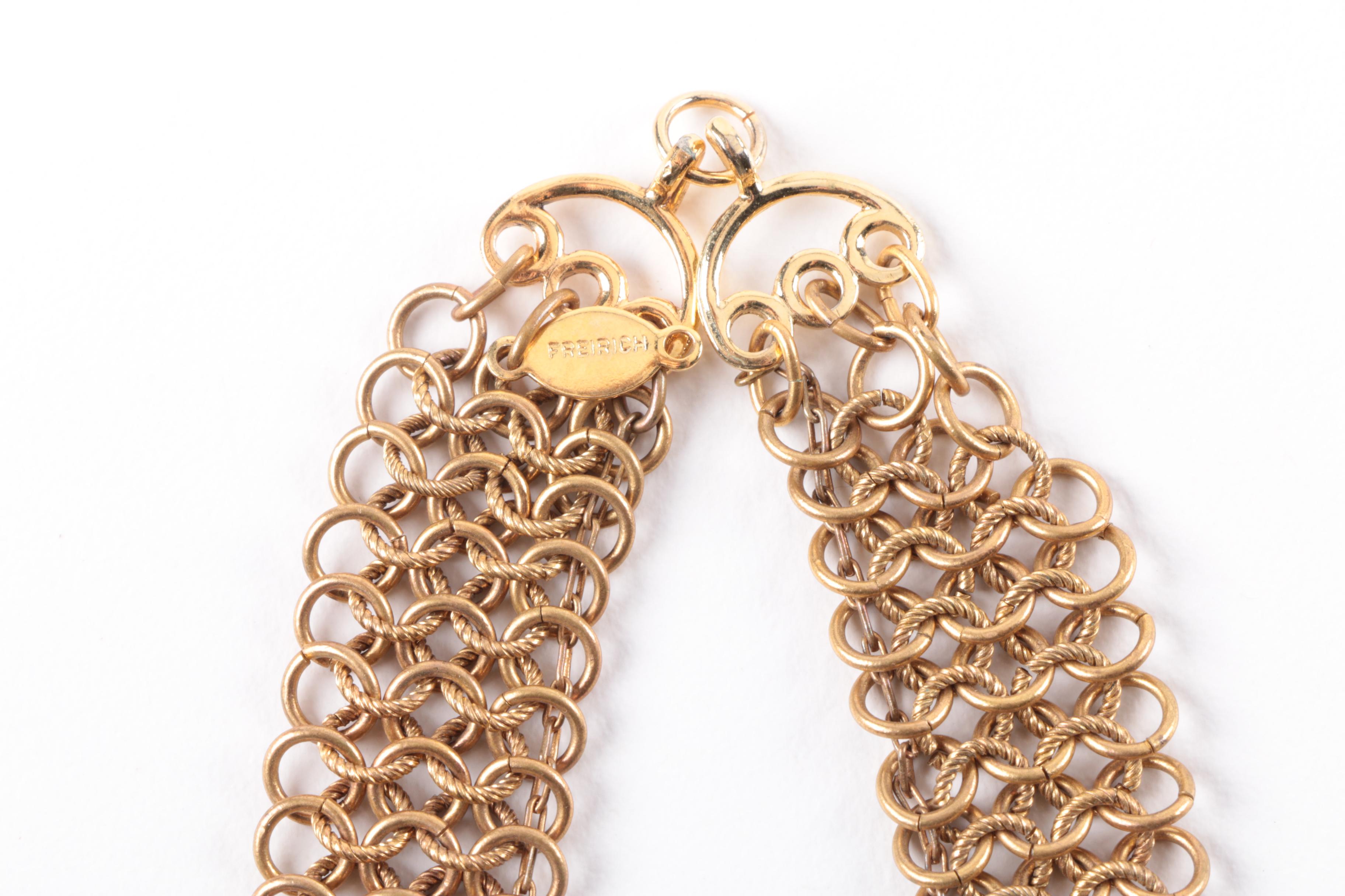 Grouping of Gold Tone Necklaces