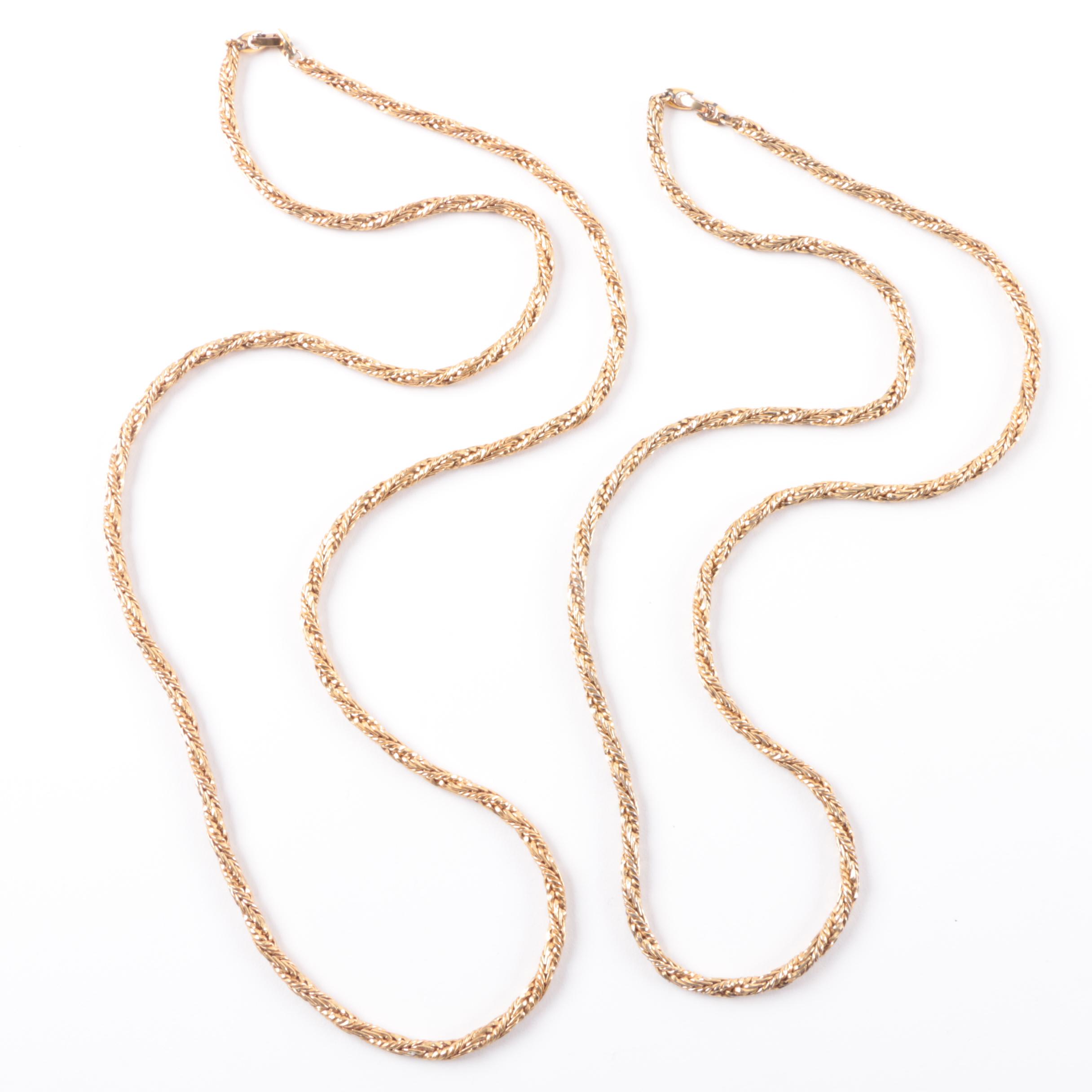 Grouping of Gold Tone Necklaces