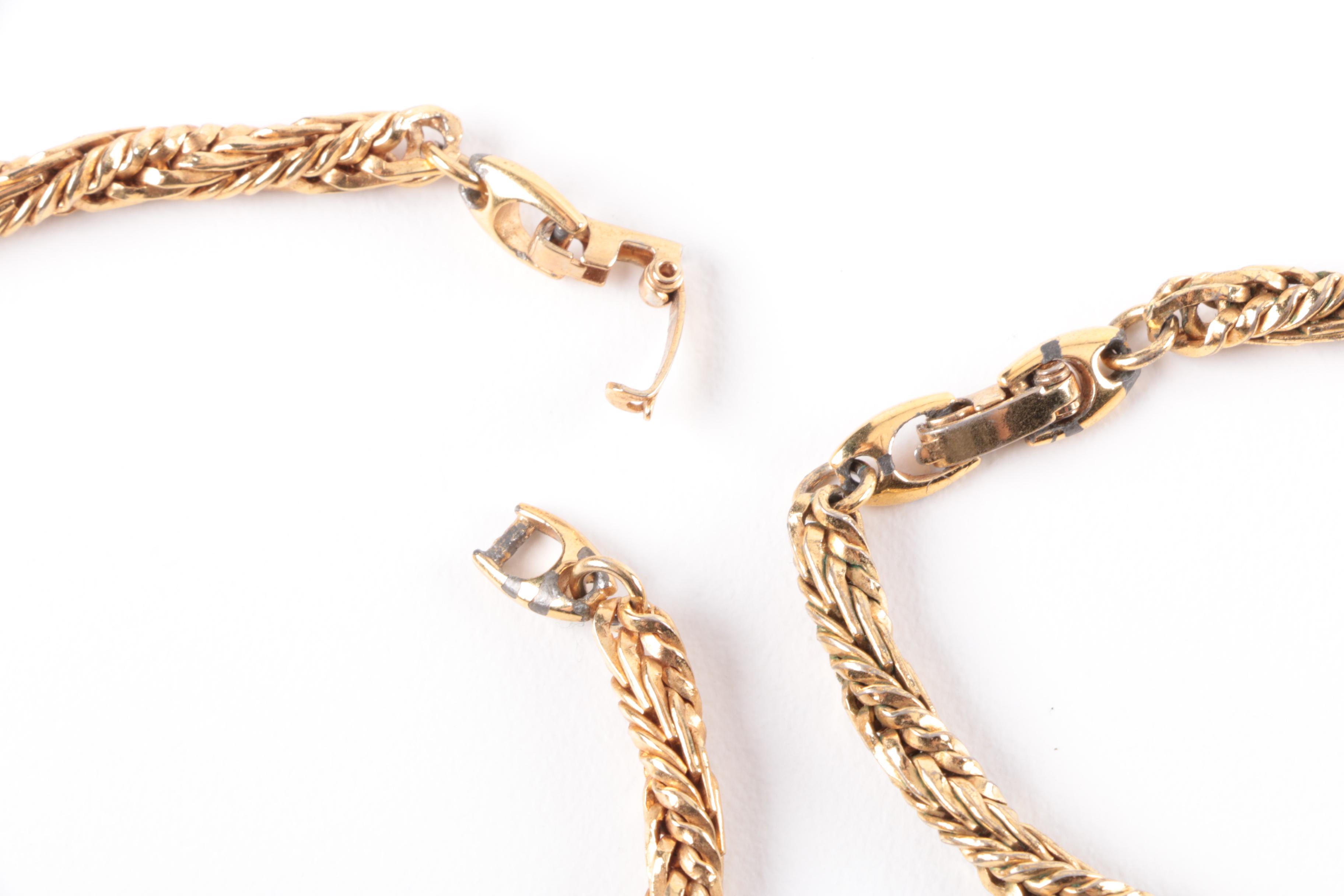 Grouping of Gold Tone Necklaces