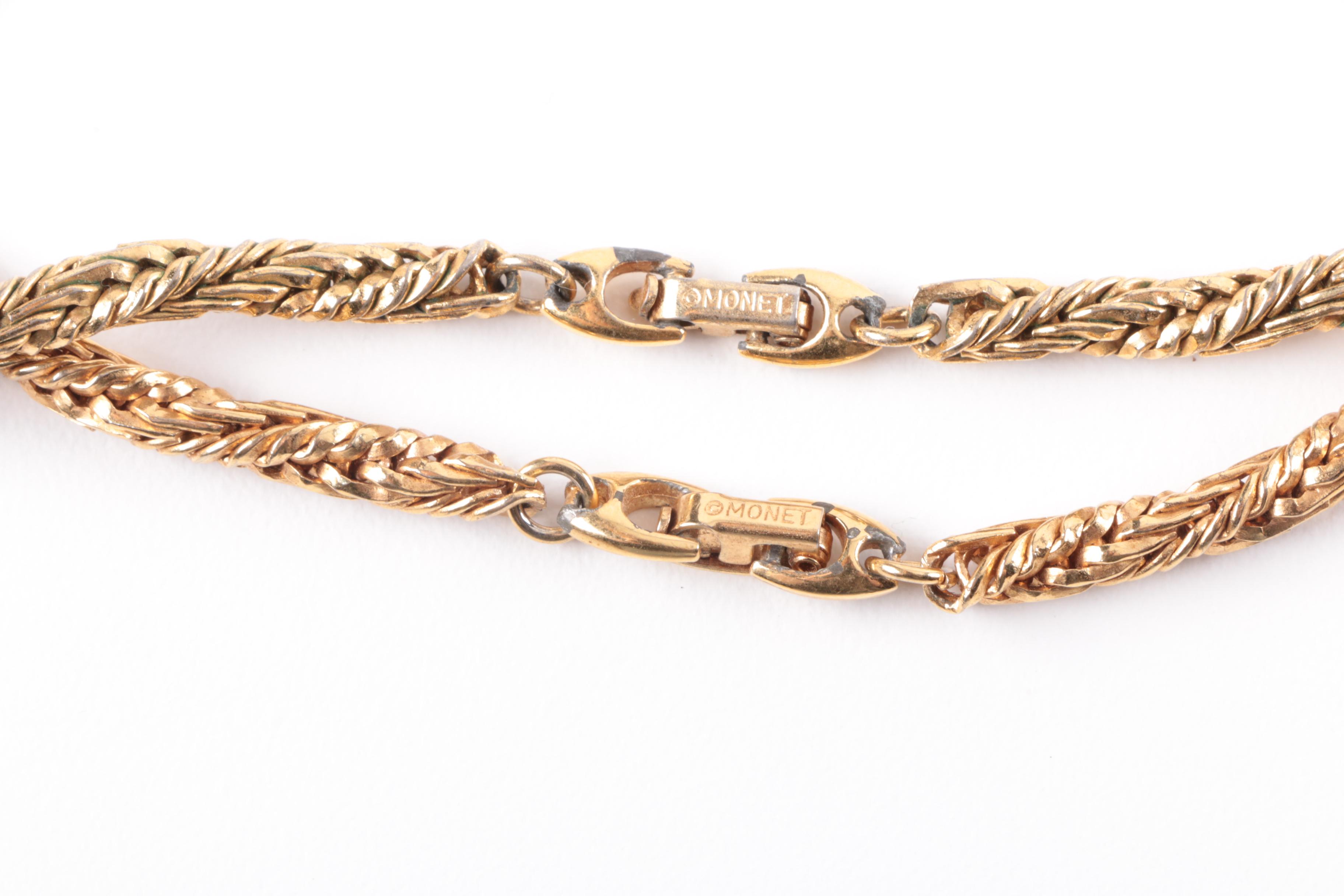 Grouping of Gold Tone Necklaces