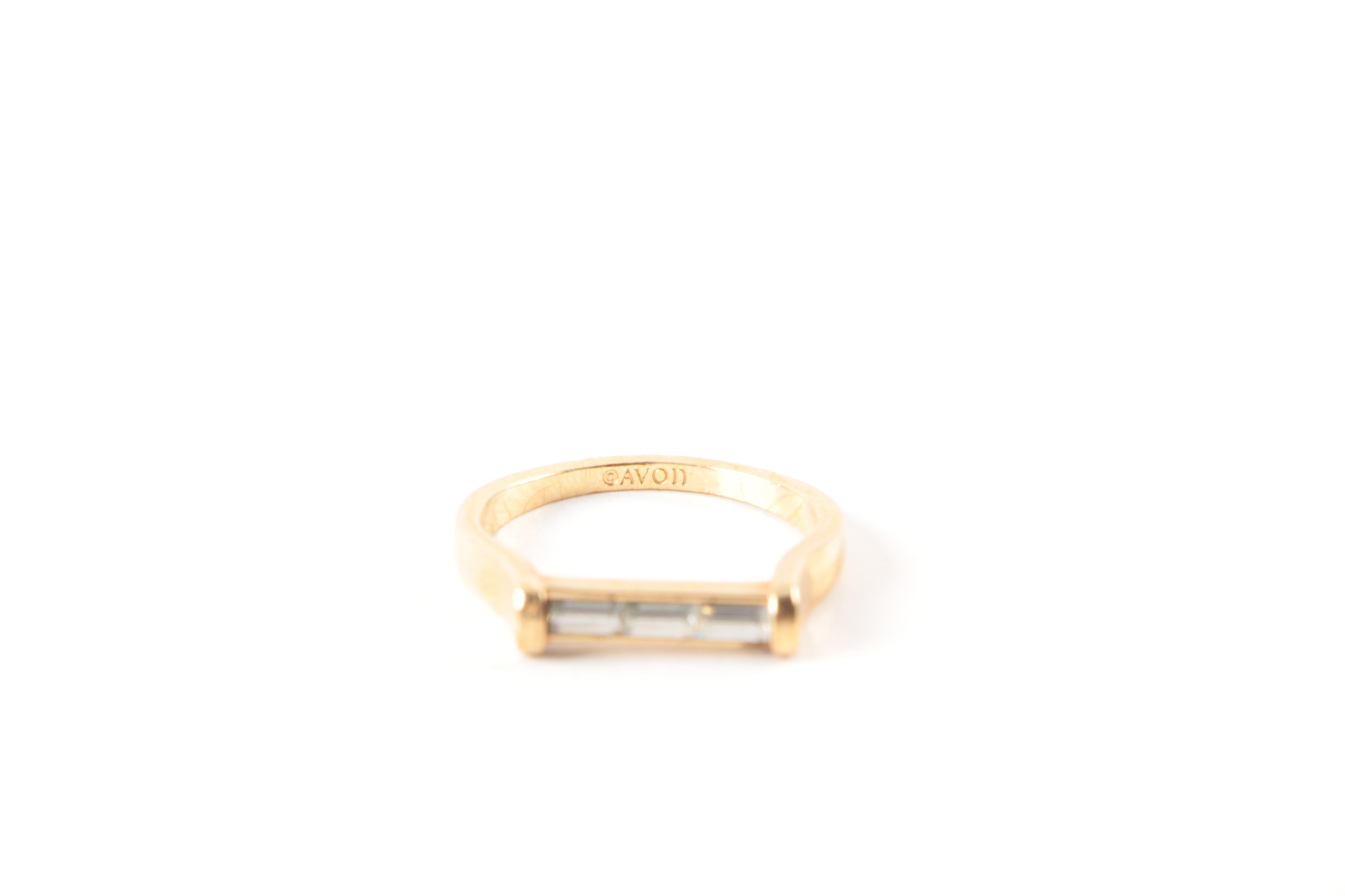 Gold-Tone Glass Stone Ring Selection
